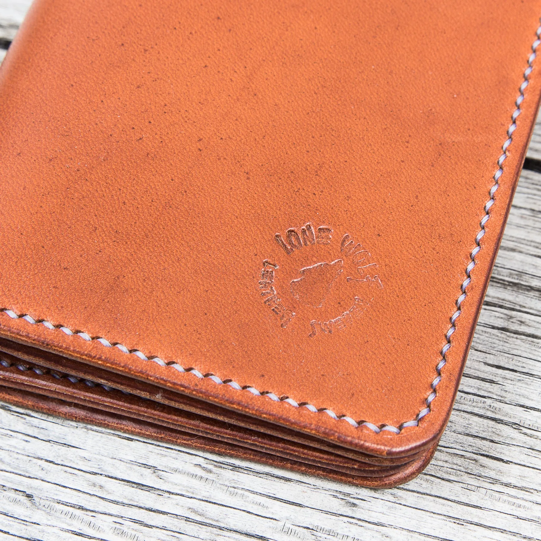 Lone Wolf Leathers Handmade Medium Wallet Saddle Tan