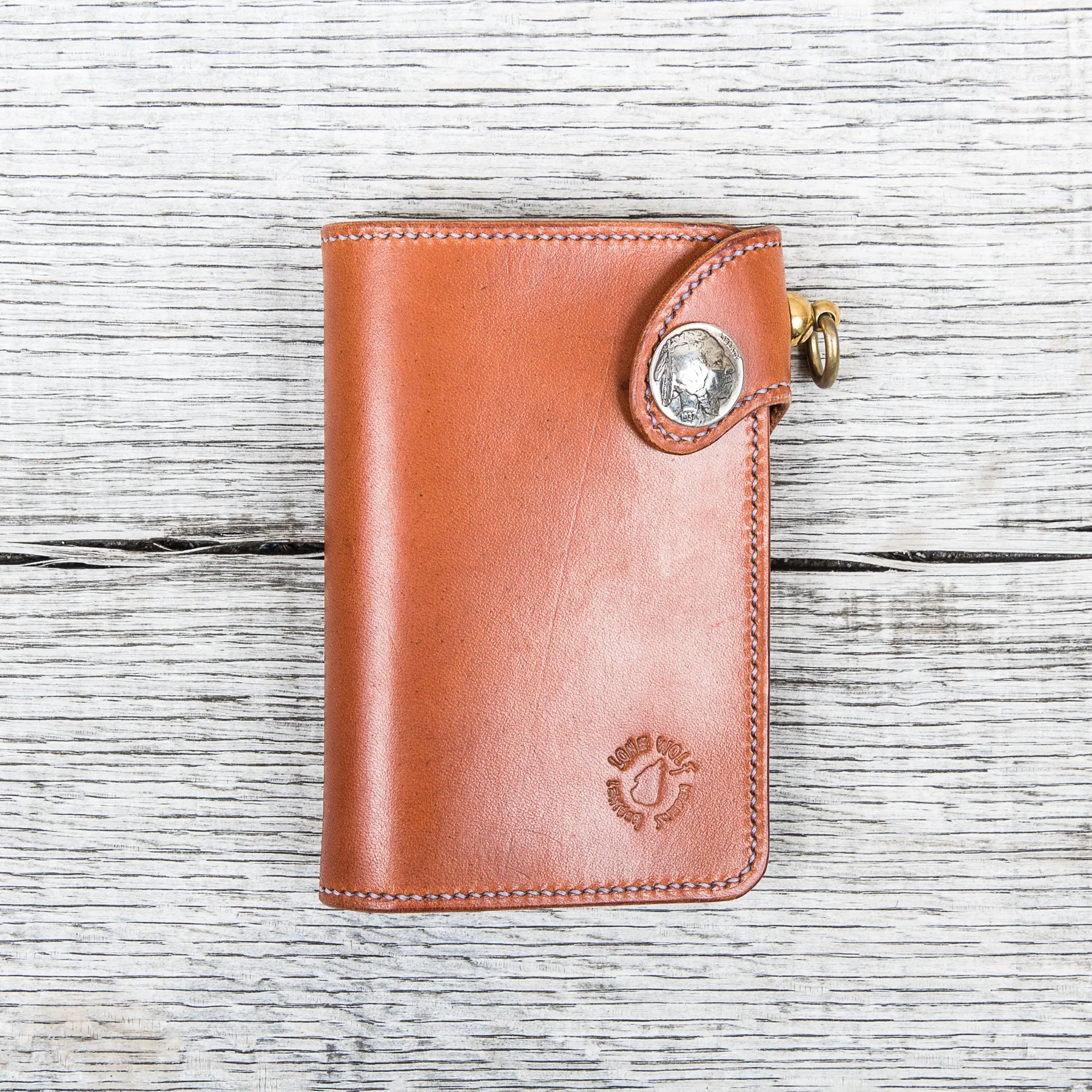 Lone Wolf Leathers Handmade Medium Wallet Saddle Tan