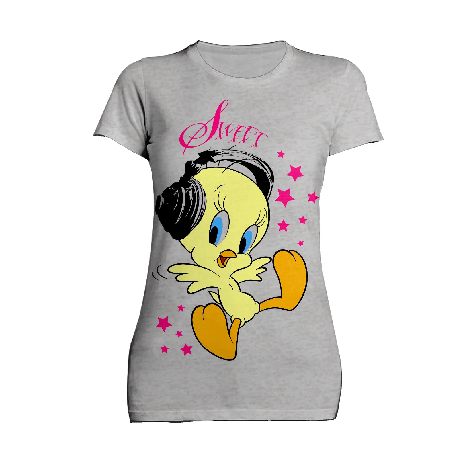 Looney Tunes Tweety Headphones Official Women's T-Shirt