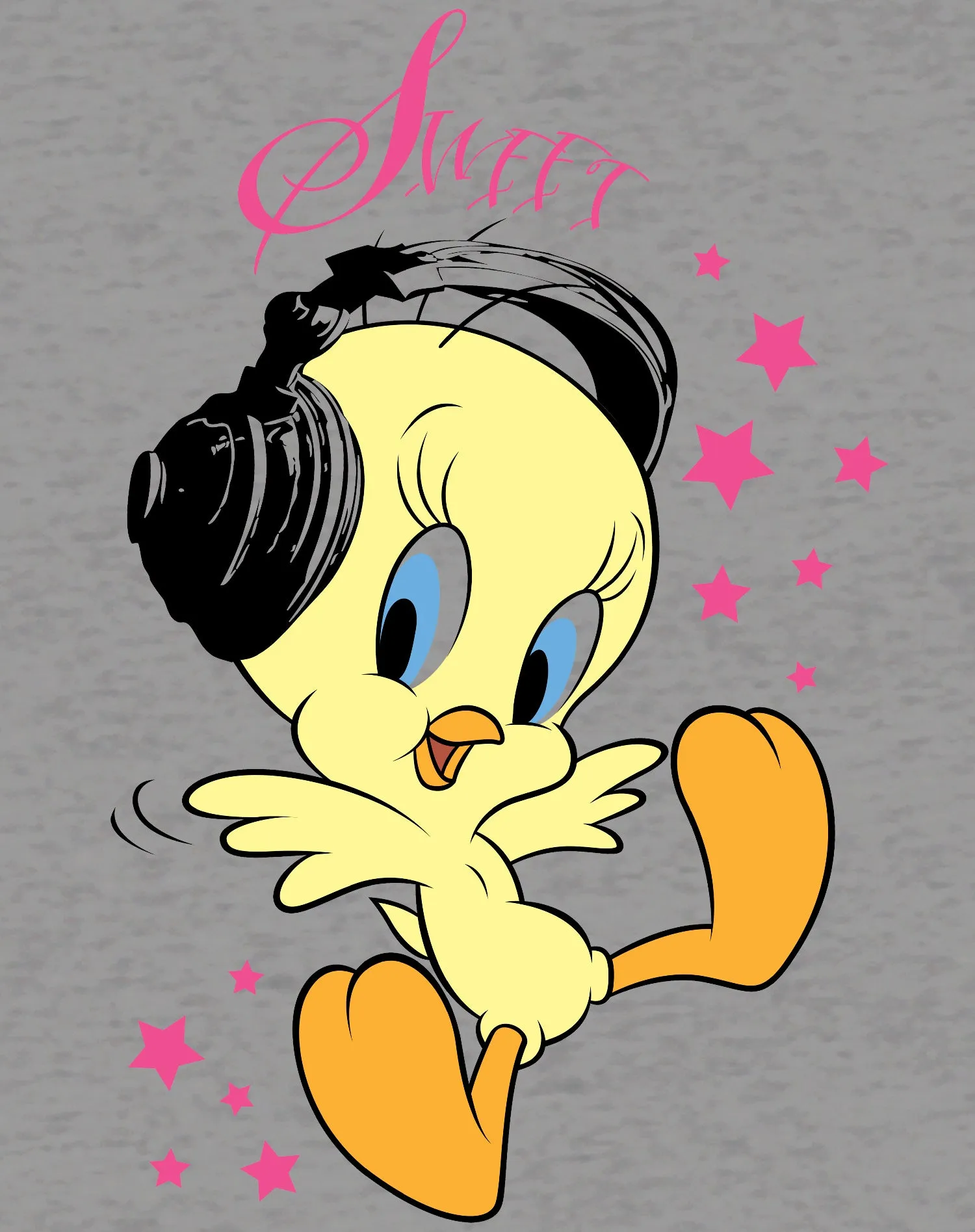 Looney Tunes Tweety Headphones Official Women's T-Shirt