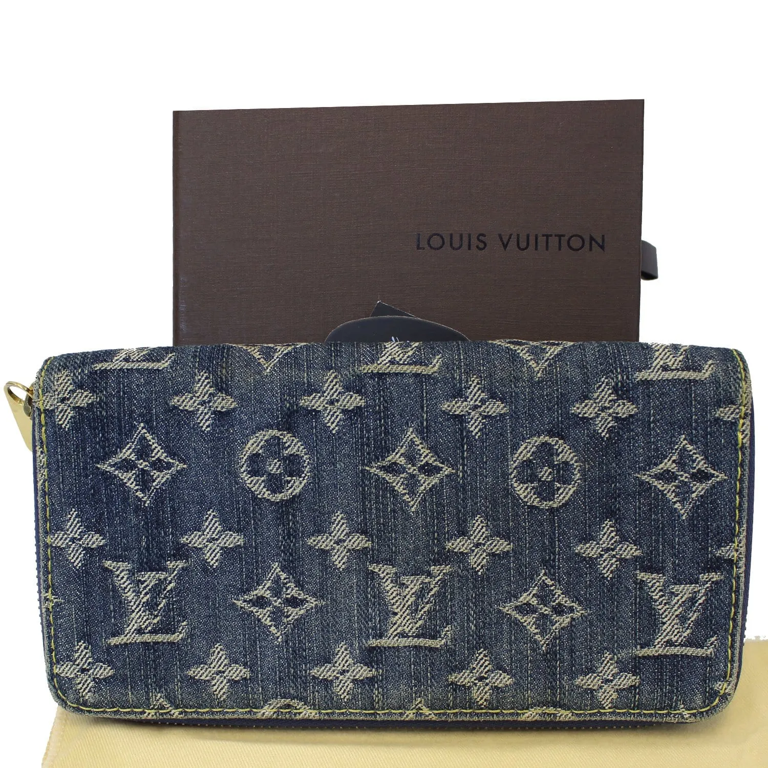 LOUIS VUITTON Blue Denim Monogram Zippy Wallet