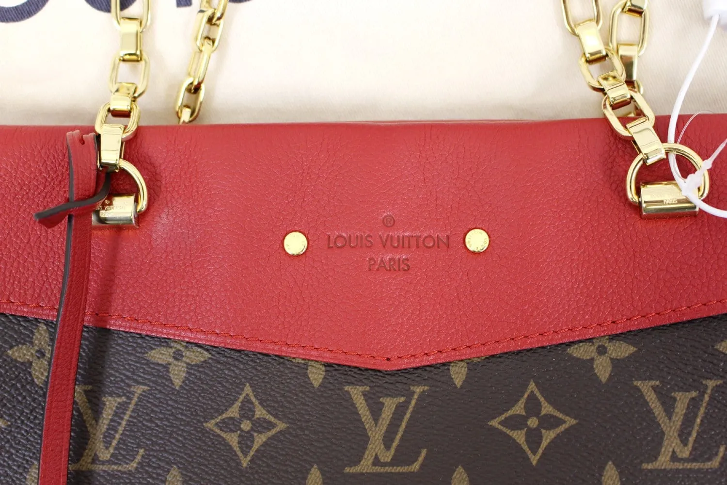 LOUIS VUITTON Cherry Monogram Canvas Pallas Chain Shopper Bag