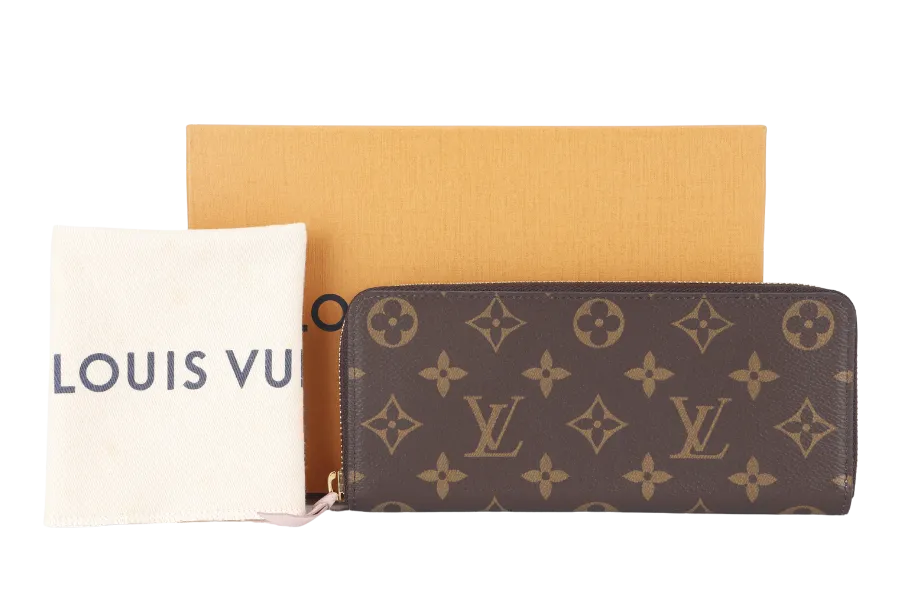 LOUIS VUITTON CLEMENCE WALLET (M61298) MONOGRAM CANVAS GOLD HARDWARE WITH DUST COVER AND BOX