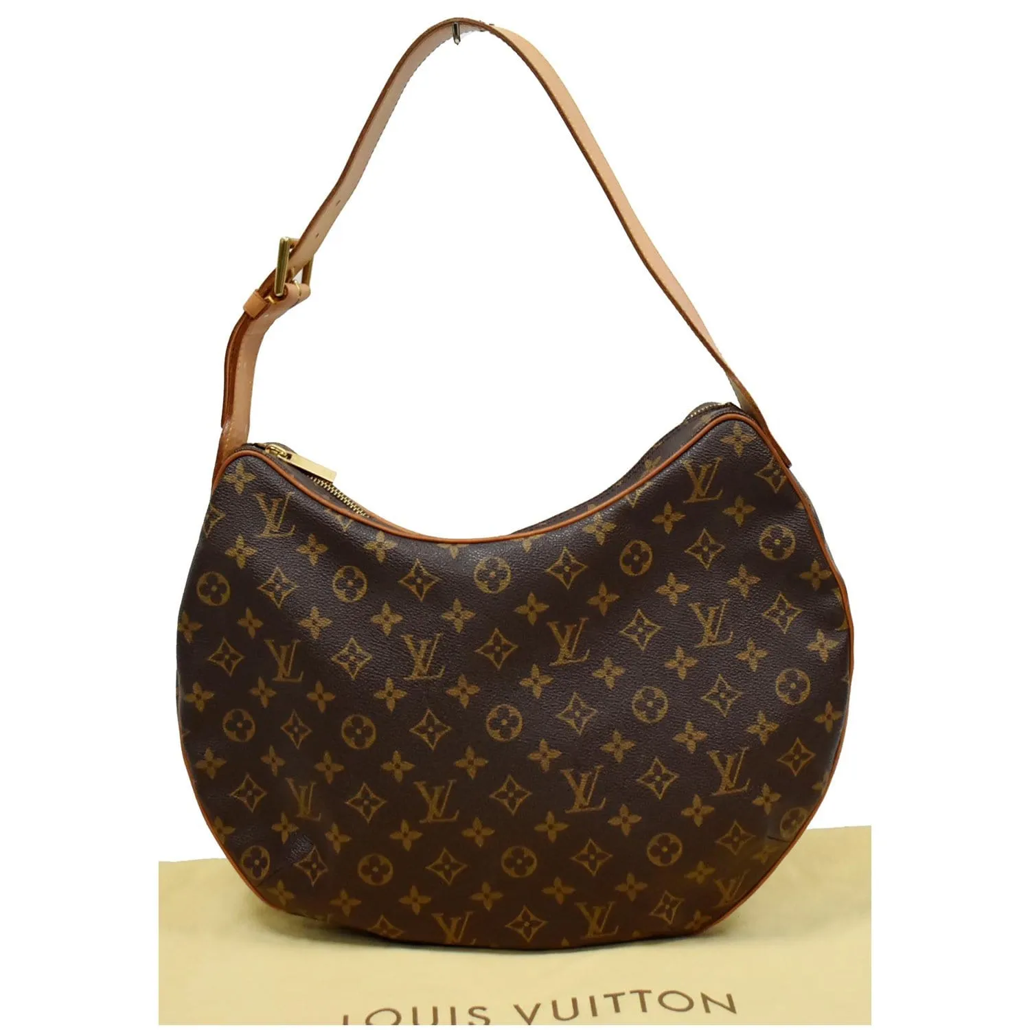 LOUIS VUITTON Croissant GM Monogram Canvas Shoulder Bag Brown