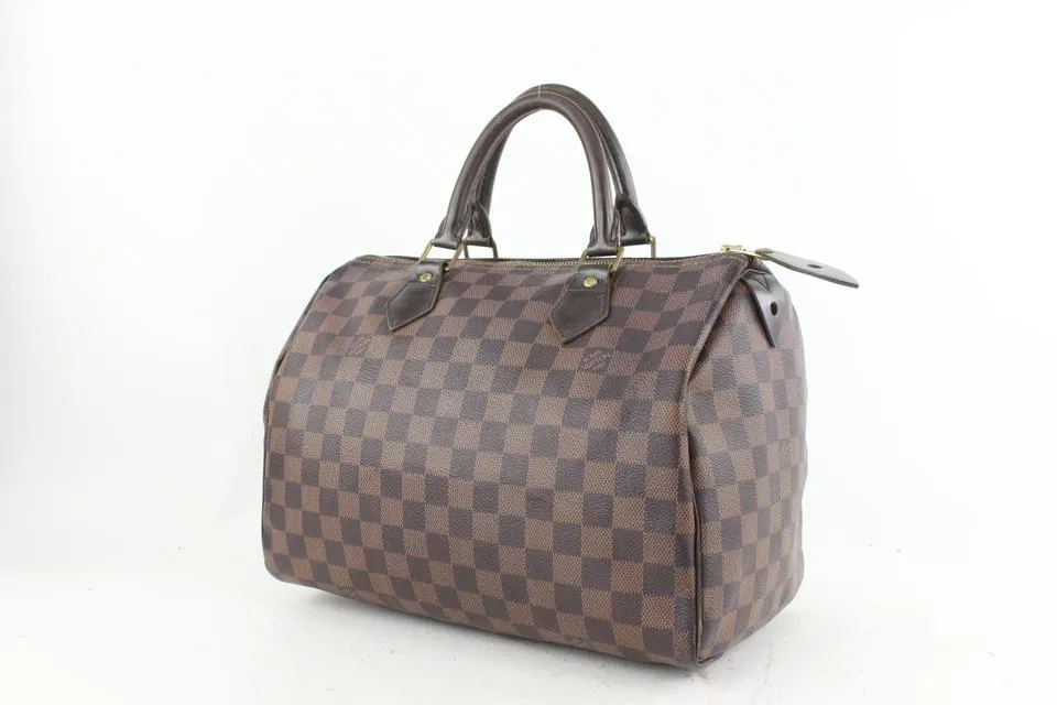 Louis Vuitton Damier Ebene Speedy 30 Boston Bag  715lvs622