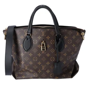 Louis Vuitton Flower Tote MM Monogram Shoulder Bag M44347 Black Brown