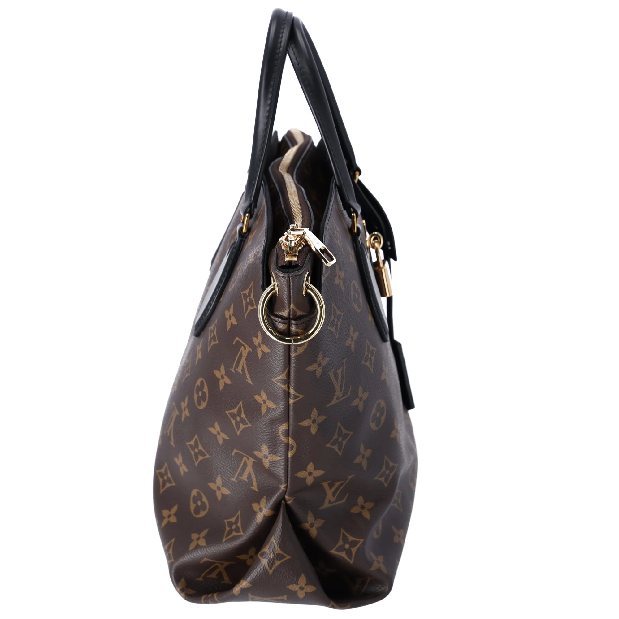 Louis Vuitton Flower Tote MM Monogram Shoulder Bag M44347 Black Brown
