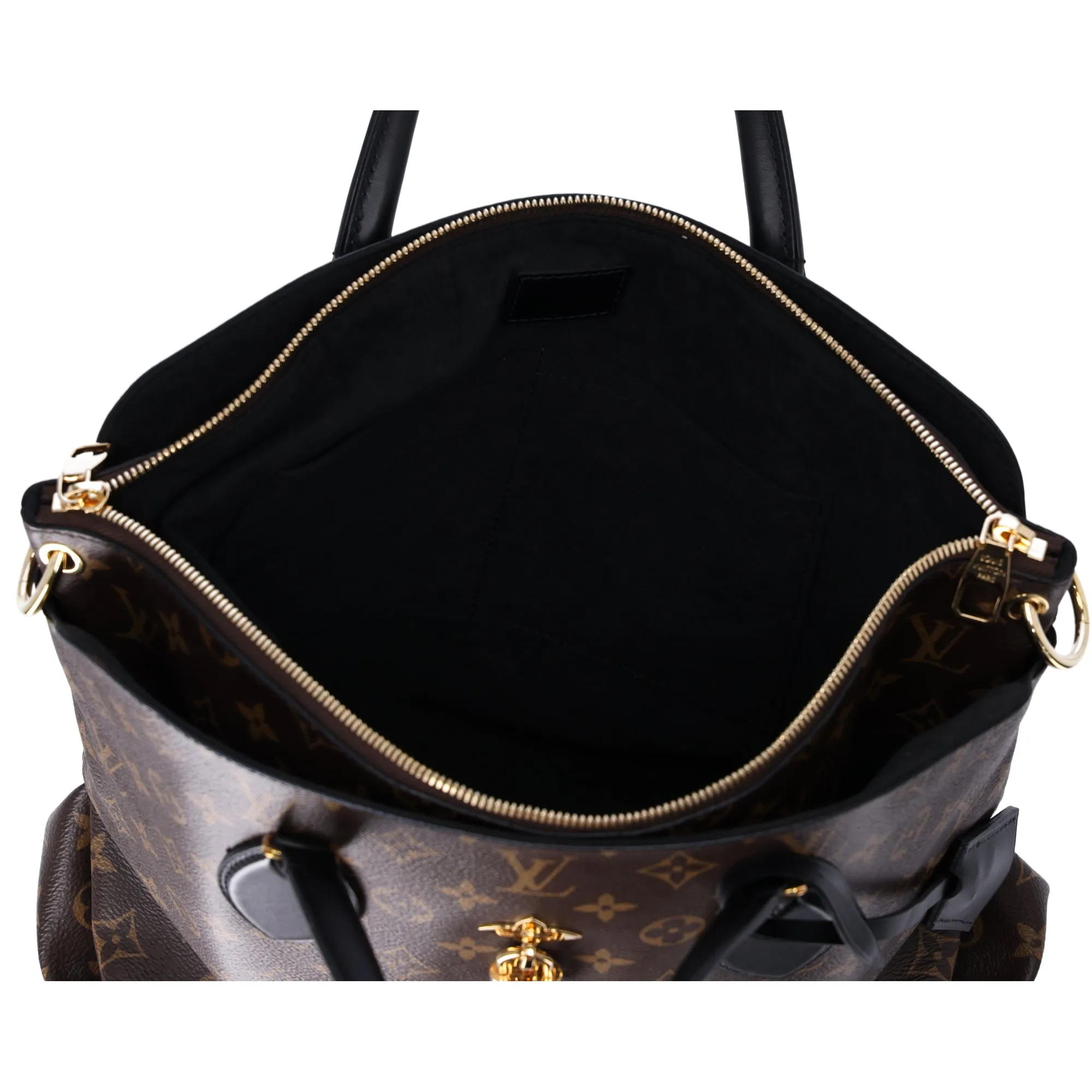 Louis Vuitton Flower Tote MM Monogram Shoulder Bag M44347 Black Brown