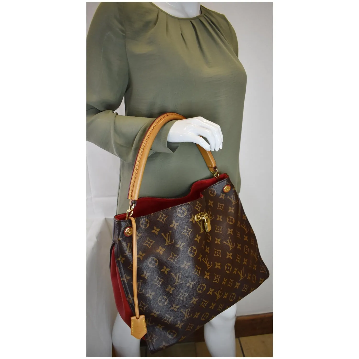 LOUIS VUITTON Gaia Monogram Canvas Shoulder Bag Brown