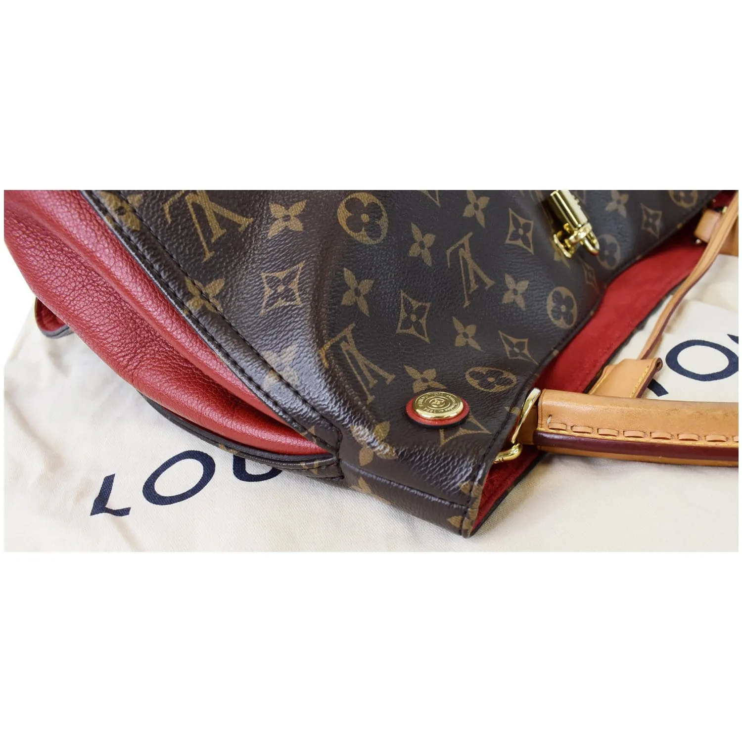 LOUIS VUITTON Gaia Monogram Canvas Shoulder Bag Brown