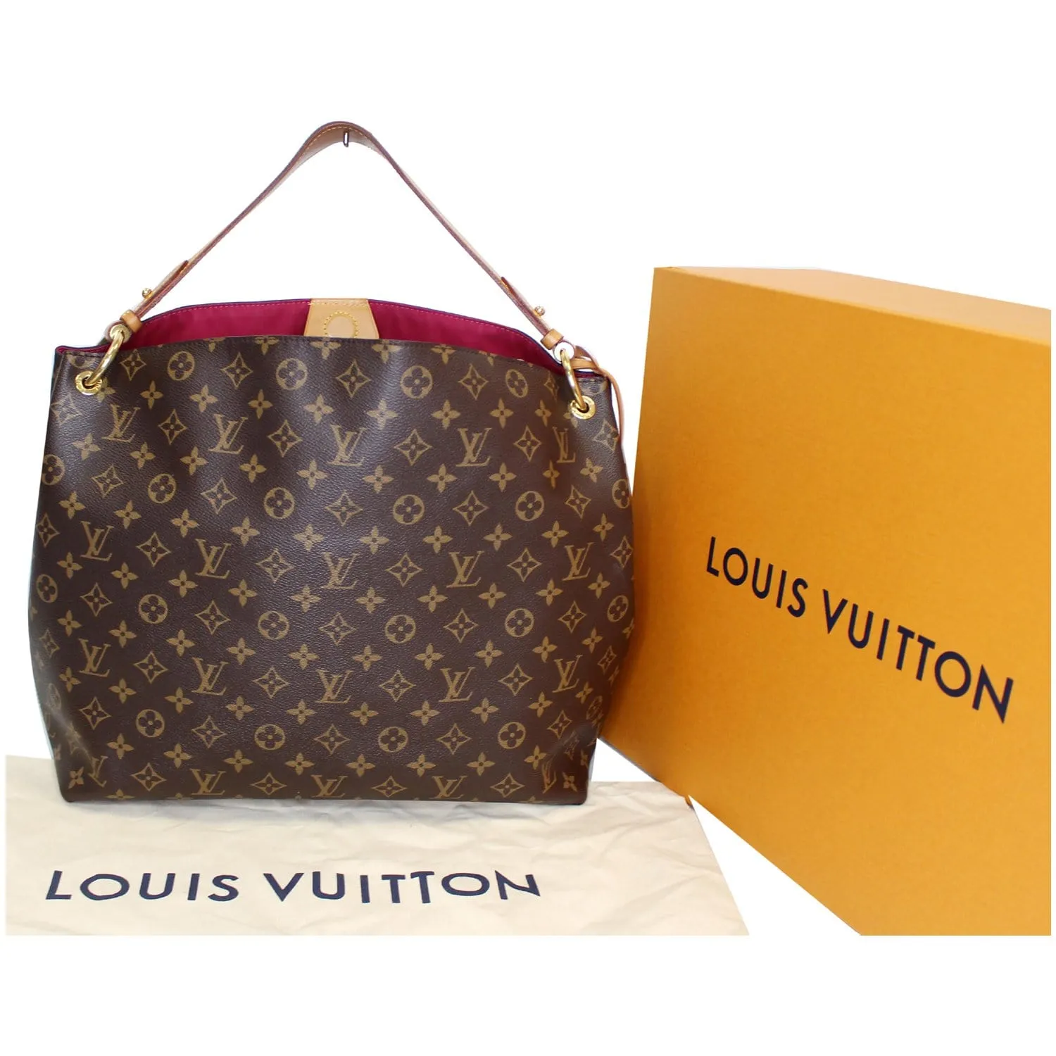 LOUIS VUITTON Graceful MM Monogram Canvas Shoulder Bag Brown