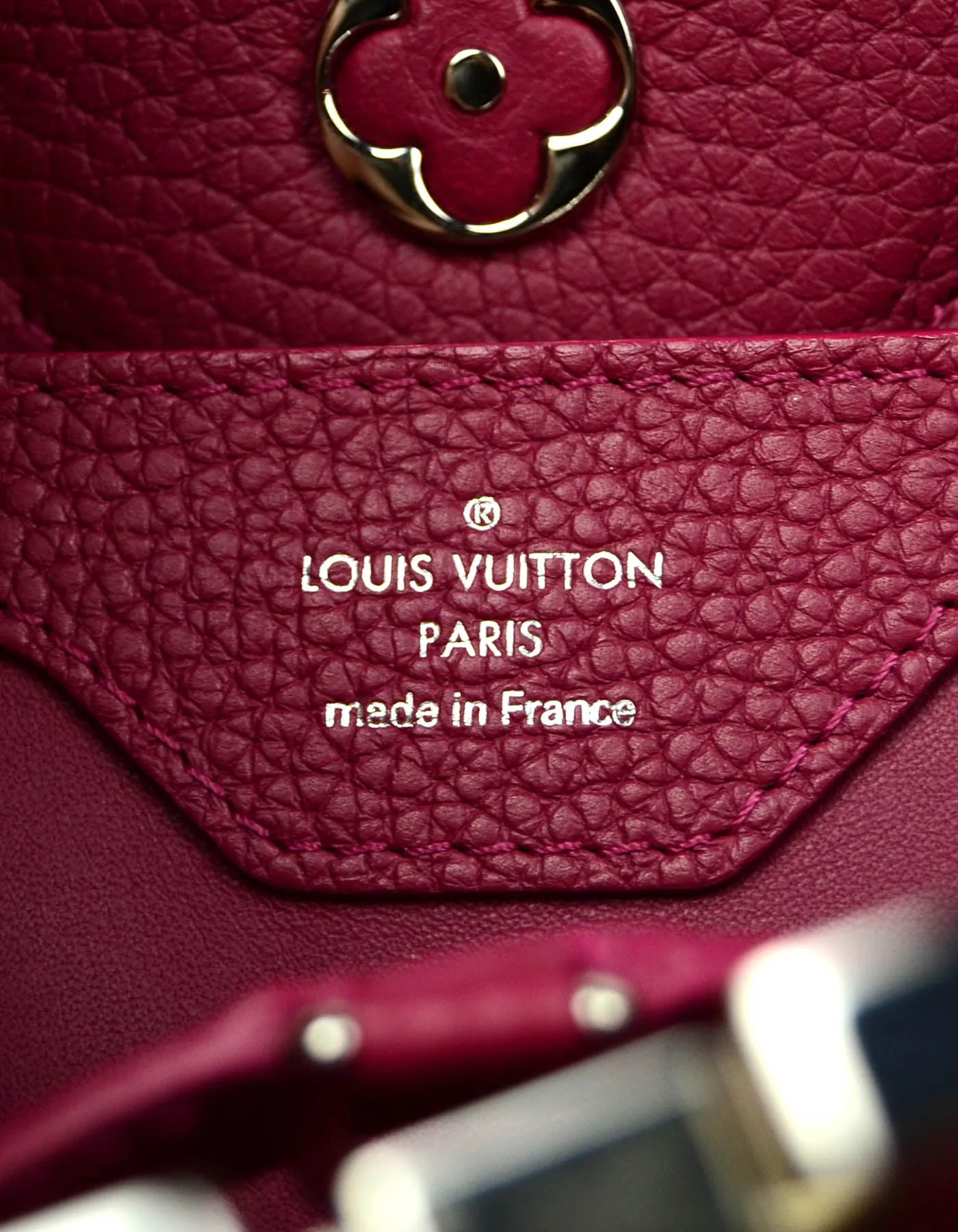 Louis Vuitton Groseille Taurillon Lace Croquets Capucines BB Crossbody