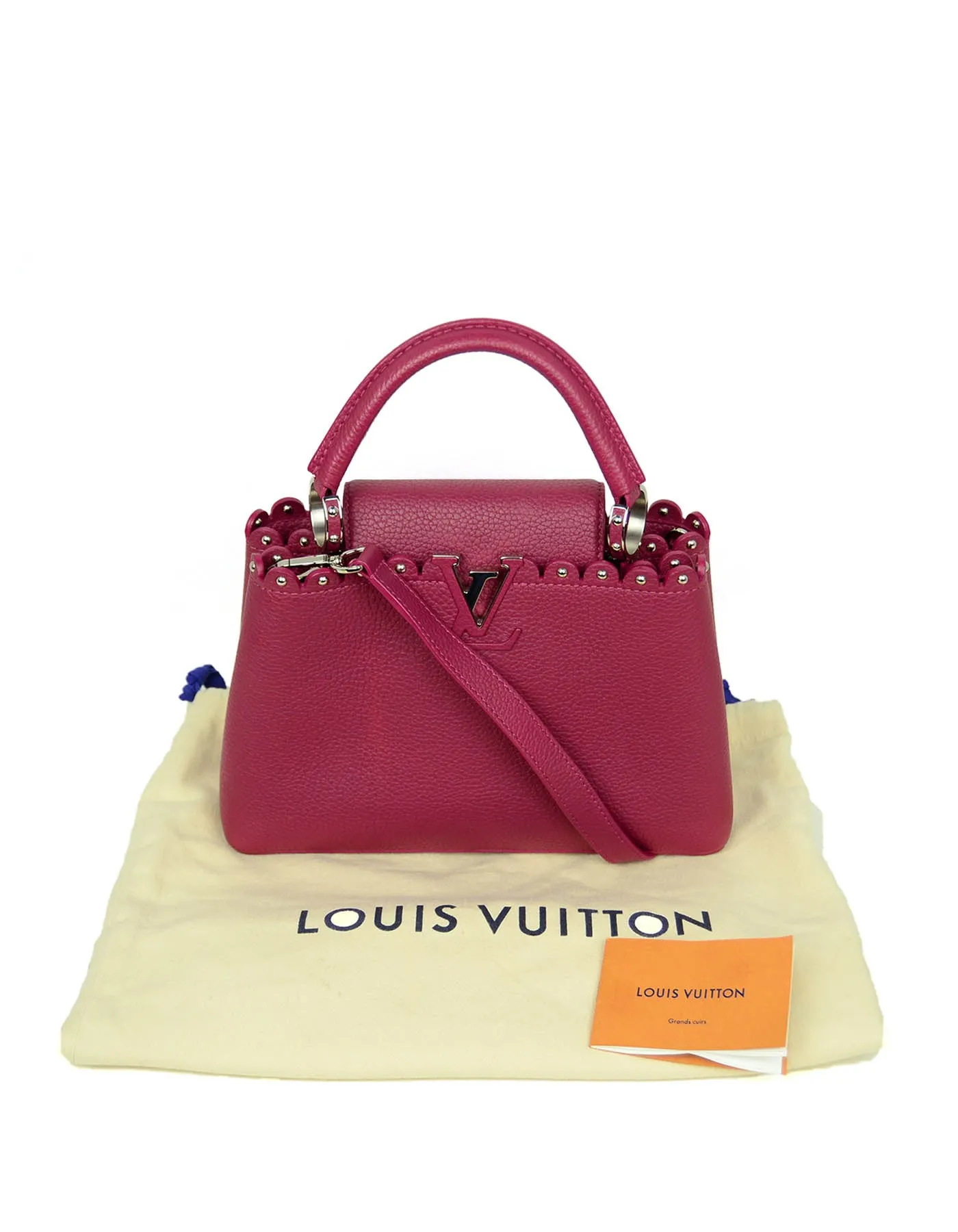 Louis Vuitton Groseille Taurillon Lace Croquets Capucines BB Crossbody
