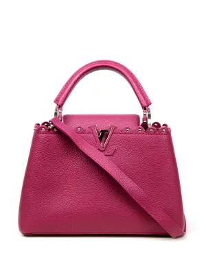 Louis Vuitton Groseille Taurillon Lace Croquets Capucines BB Crossbody