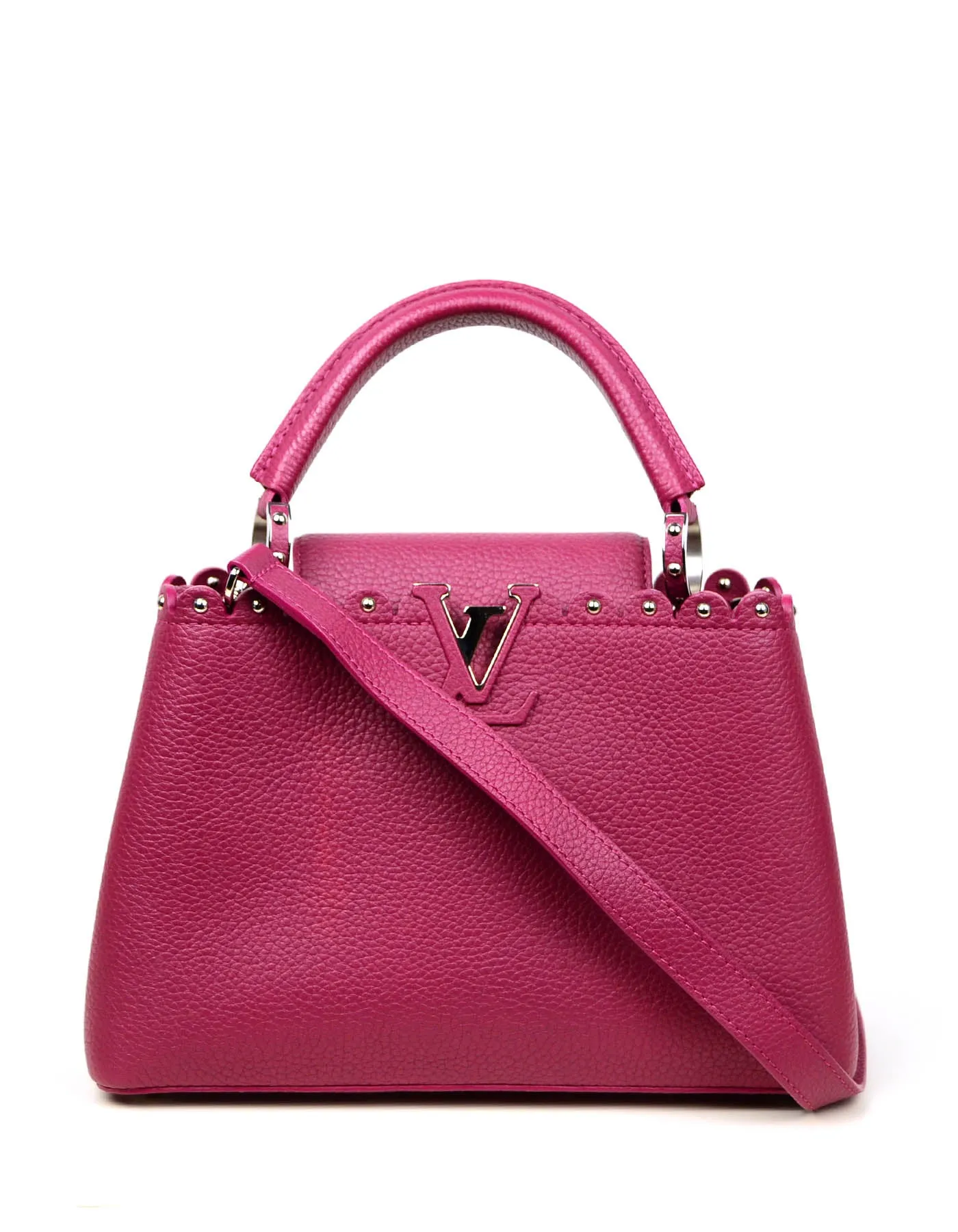 Louis Vuitton Groseille Taurillon Lace Croquets Capucines BB Crossbody
