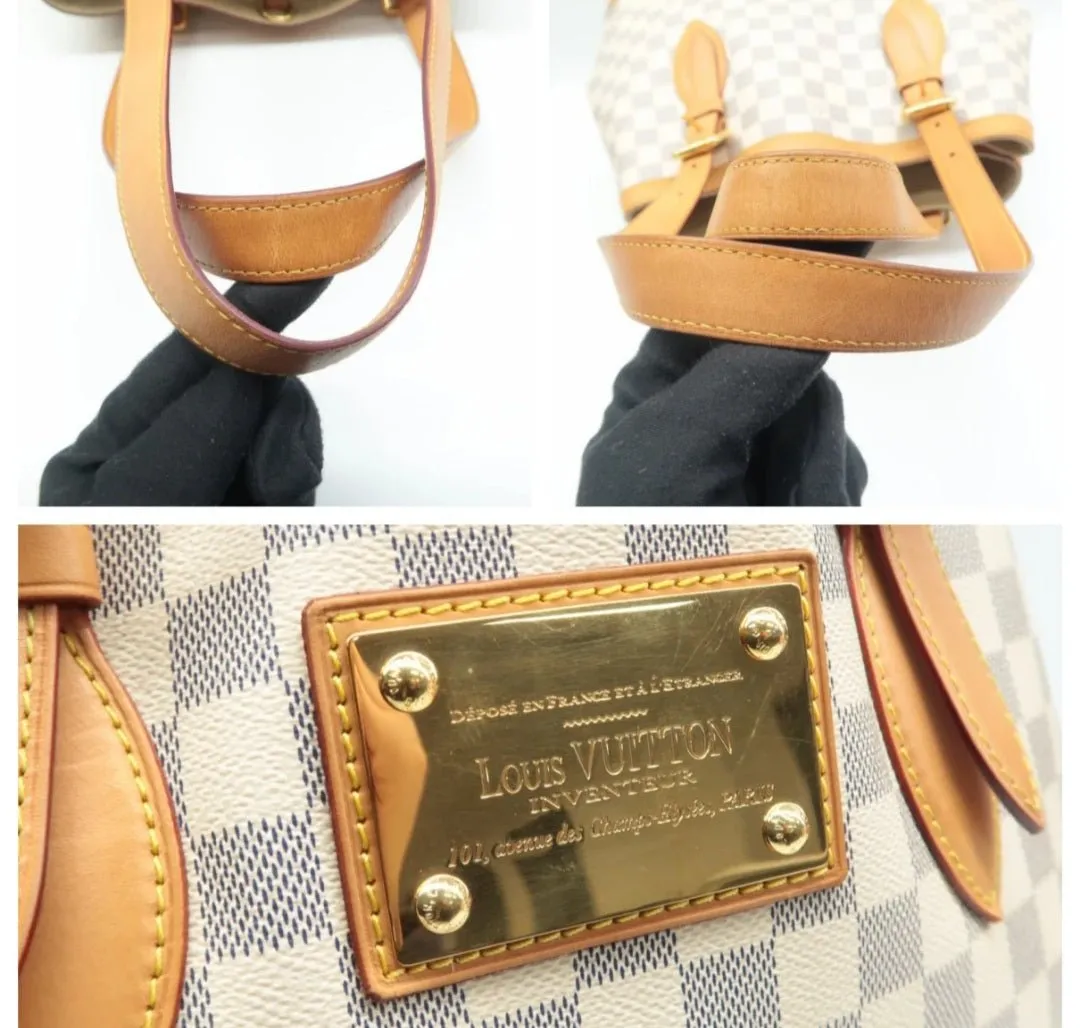 Louis Vuitton Hampstead White Damier Azur Canvas Shoulder Bag