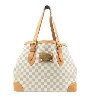 Louis Vuitton Hampstead White Damier Azur Canvas Shoulder Bag