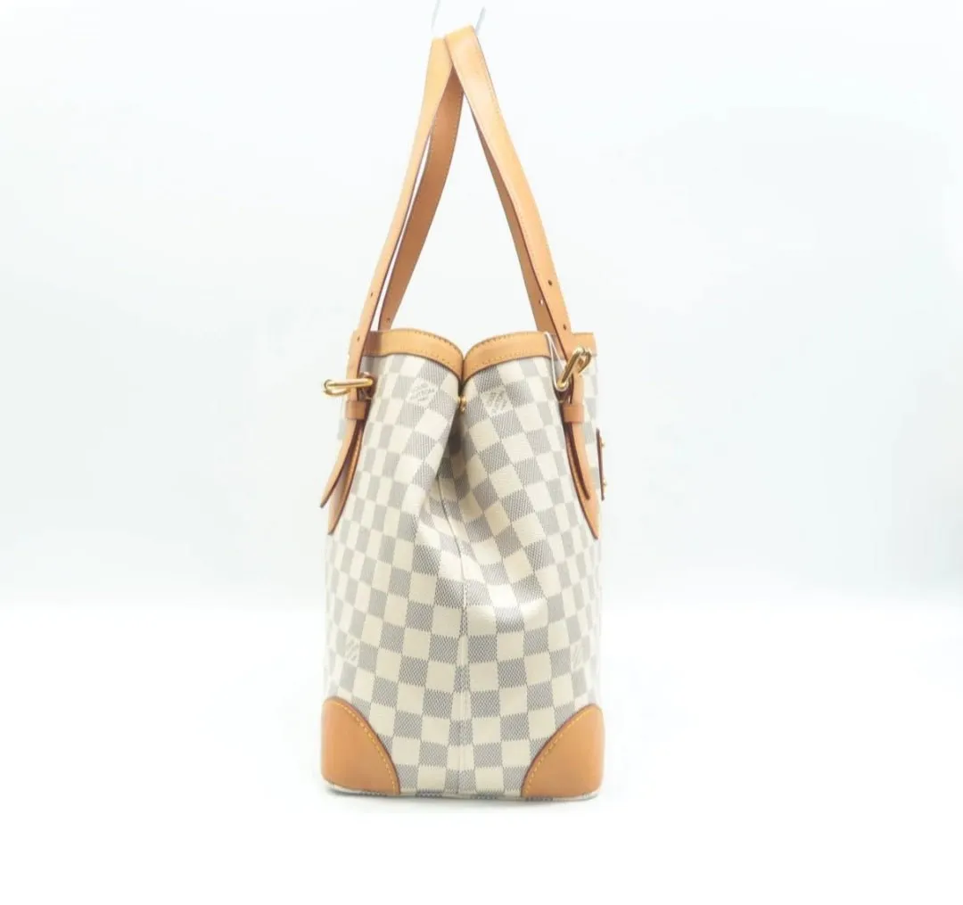 Louis Vuitton Hampstead White Damier Azur Canvas Shoulder Bag