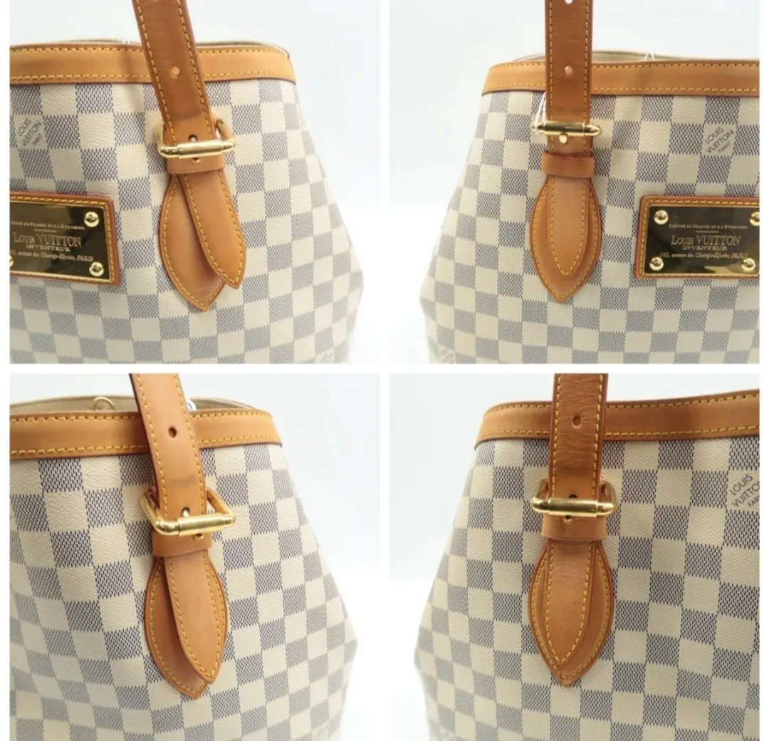 Louis Vuitton Hampstead White Damier Azur Canvas Shoulder Bag