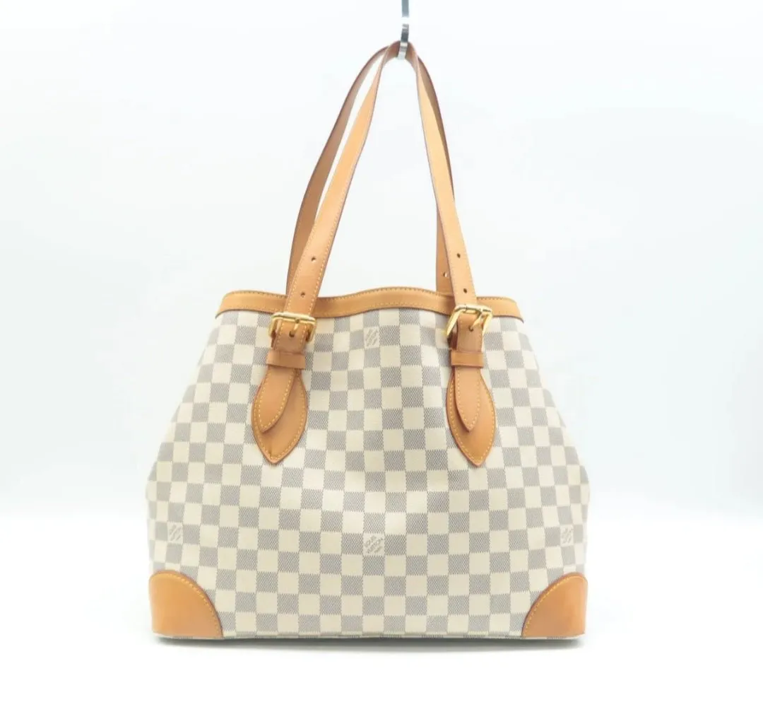 Louis Vuitton Hampstead White Damier Azur Canvas Shoulder Bag