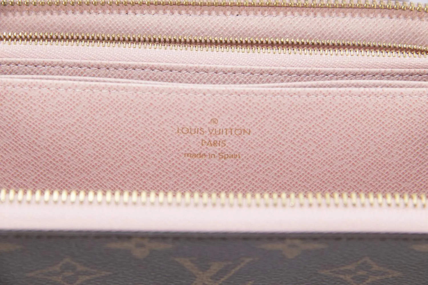 Louis Vuitton M62402 Long Zip Around Wallet With Tassel Monogram Canvas Pink Interior