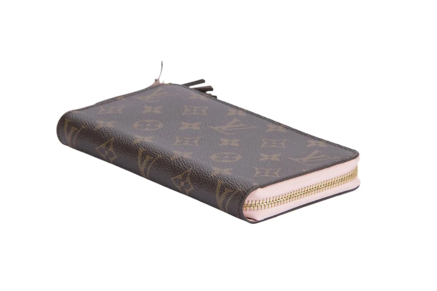 Louis Vuitton M62402 Long Zip Around Wallet With Tassel Monogram Canvas Pink Interior