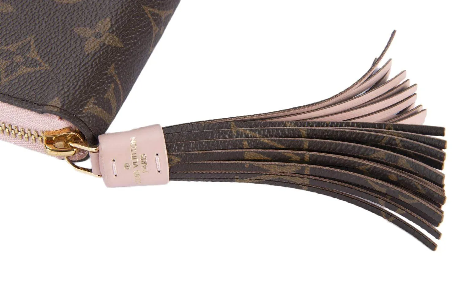 Louis Vuitton M62402 Long Zip Around Wallet With Tassel Monogram Canvas Pink Interior