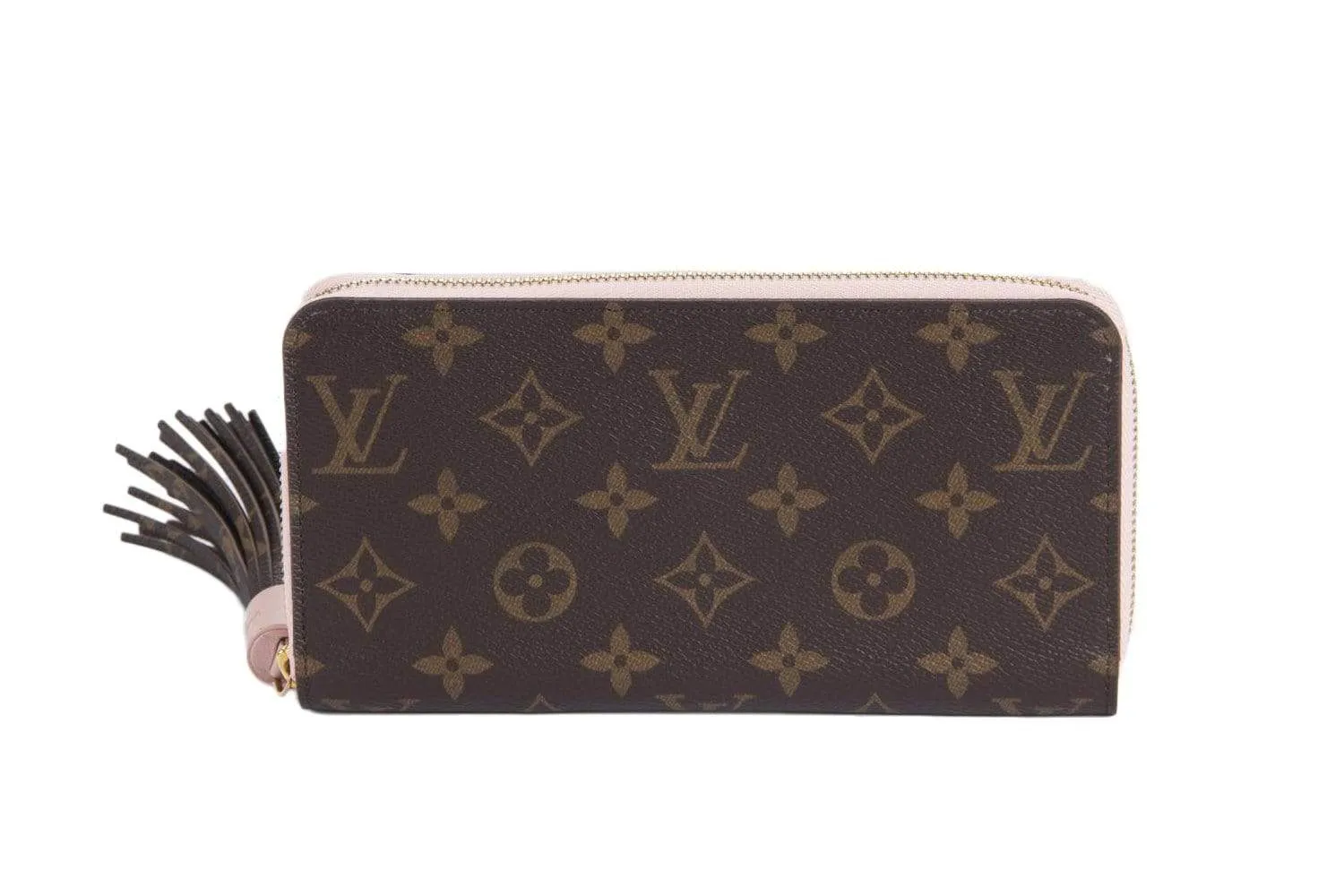 Louis Vuitton M62402 Long Zip Around Wallet With Tassel Monogram Canvas Pink Interior