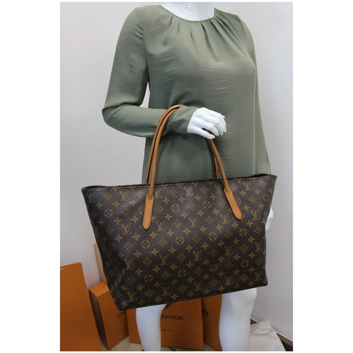 LOUIS VUITTON Monogram Canvas Raspail MM Shoulder Bag Brown