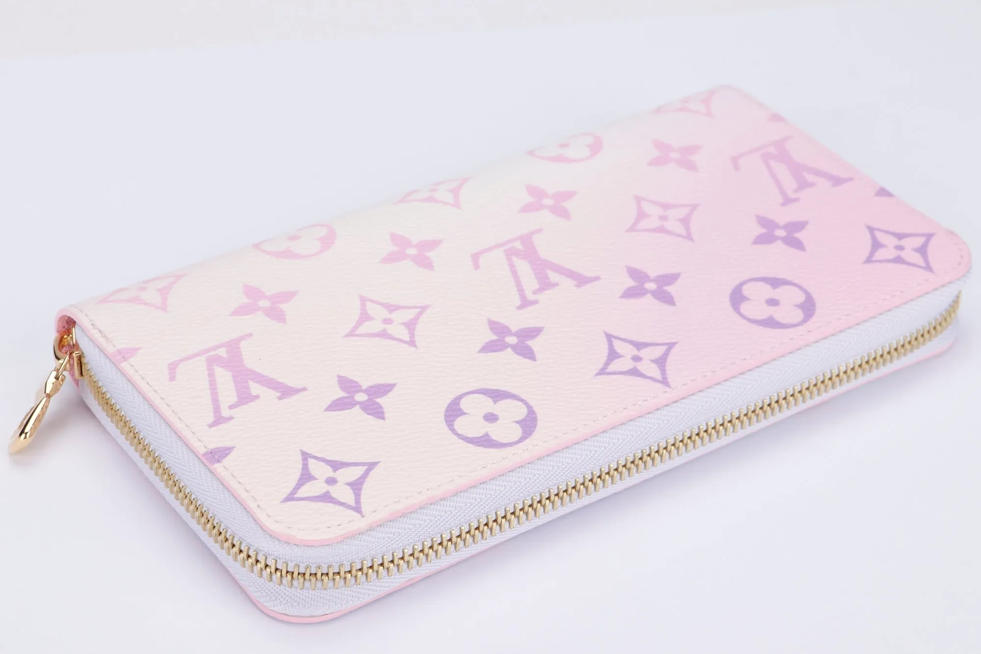 Louis Vuitton Monogram Coated Canvas Sunrise Pastel Zippy Wallet (M81340), with Dust Cover & Box