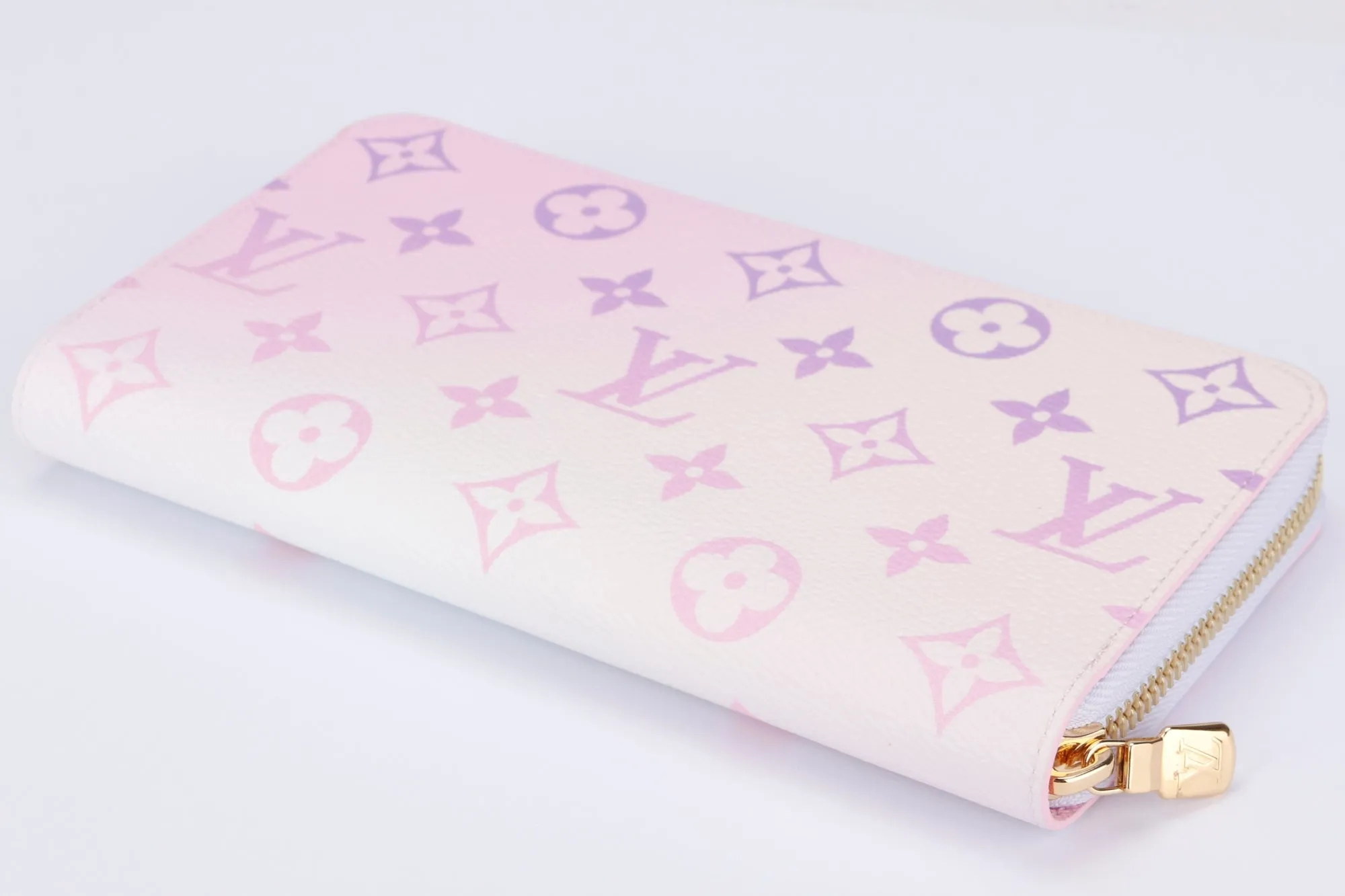 Louis Vuitton Monogram Coated Canvas Sunrise Pastel Zippy Wallet (M81340), with Dust Cover & Box