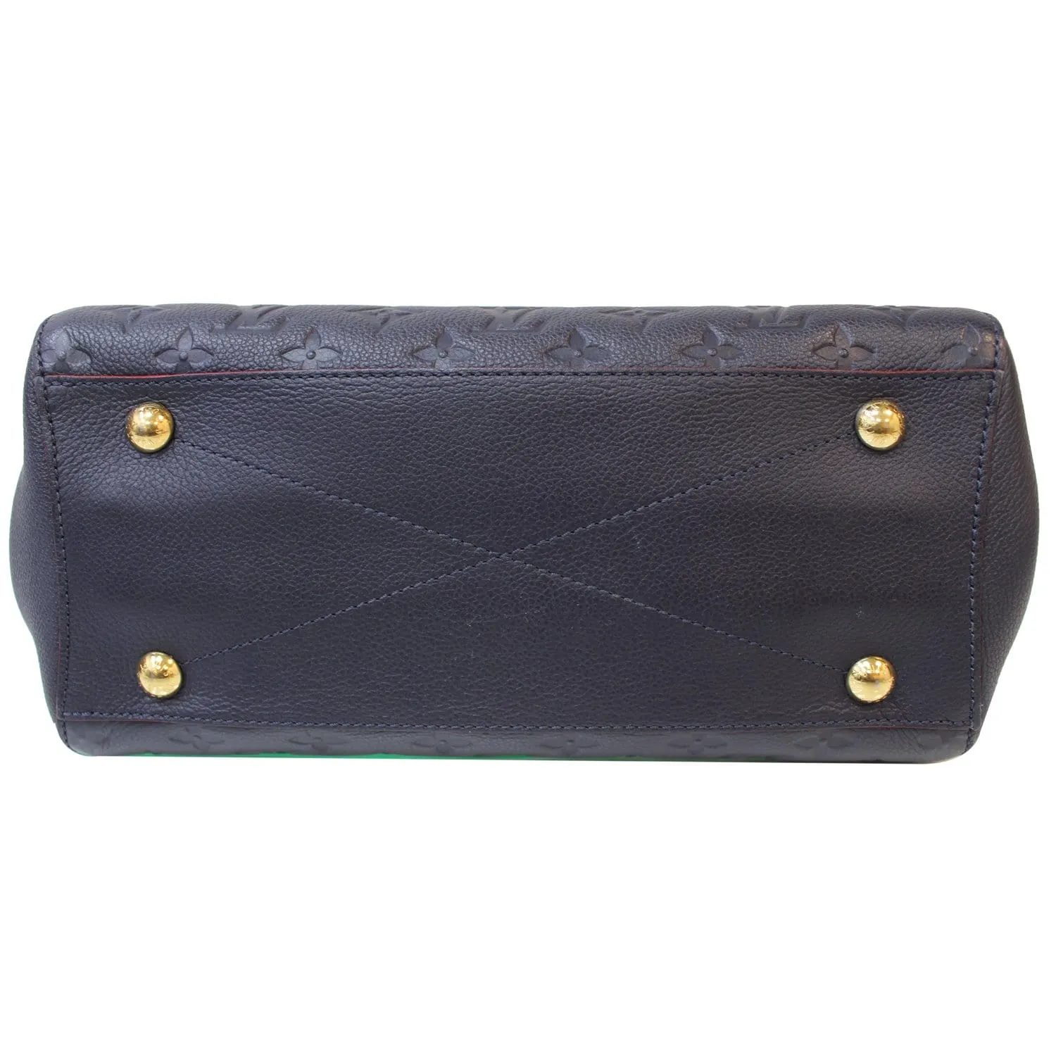 LOUIS VUITTON Montaigne MM Monogram Empreinte Shoulder Bag Blue