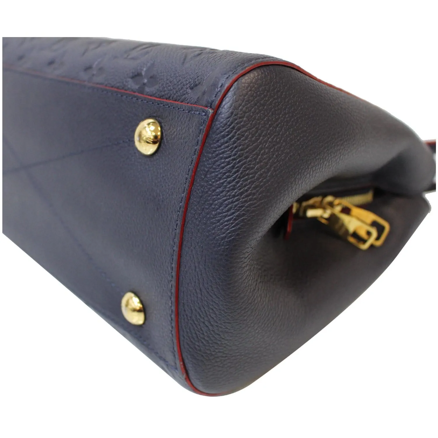 LOUIS VUITTON Montaigne MM Monogram Empreinte Shoulder Bag Blue