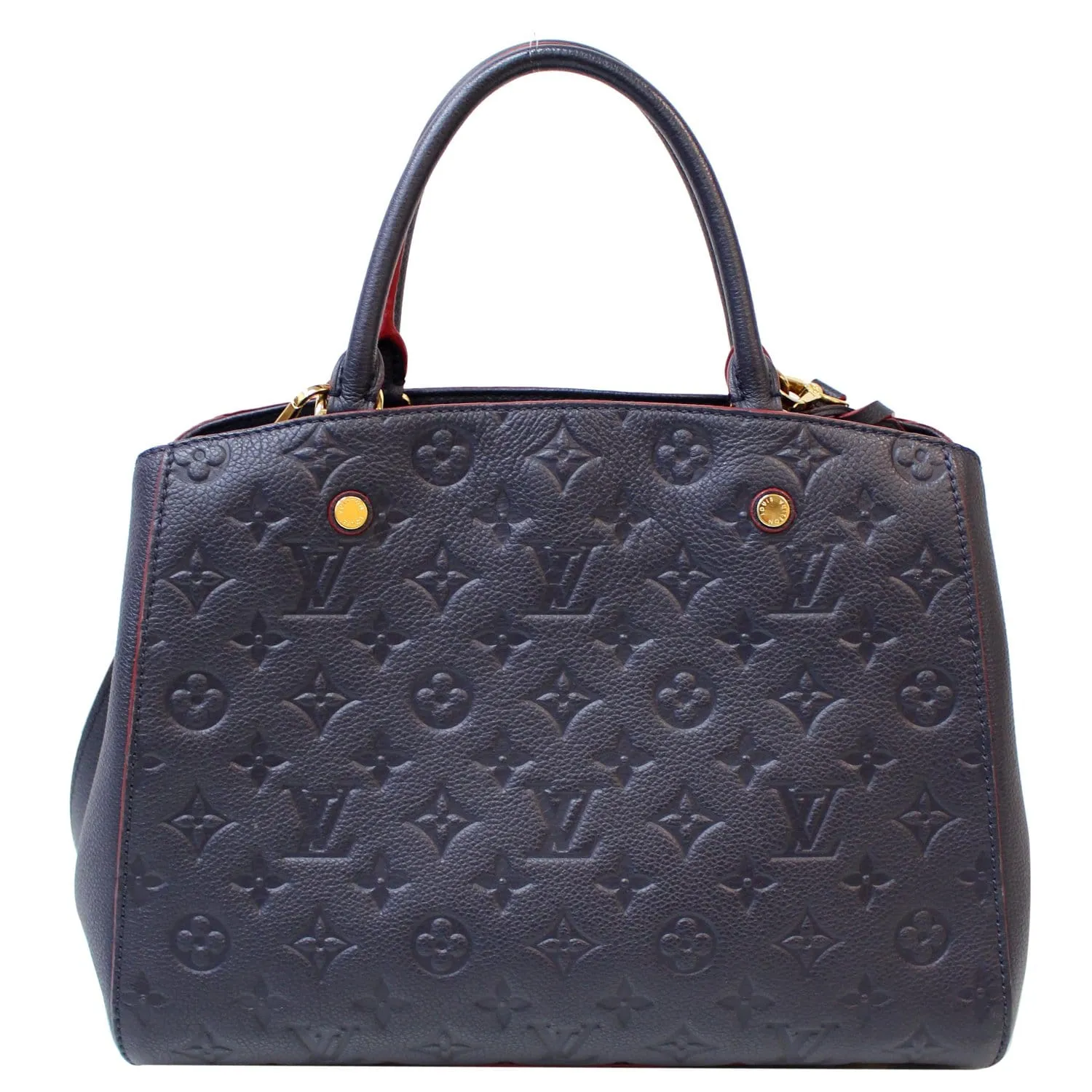 LOUIS VUITTON Montaigne MM Monogram Empreinte Shoulder Bag Blue
