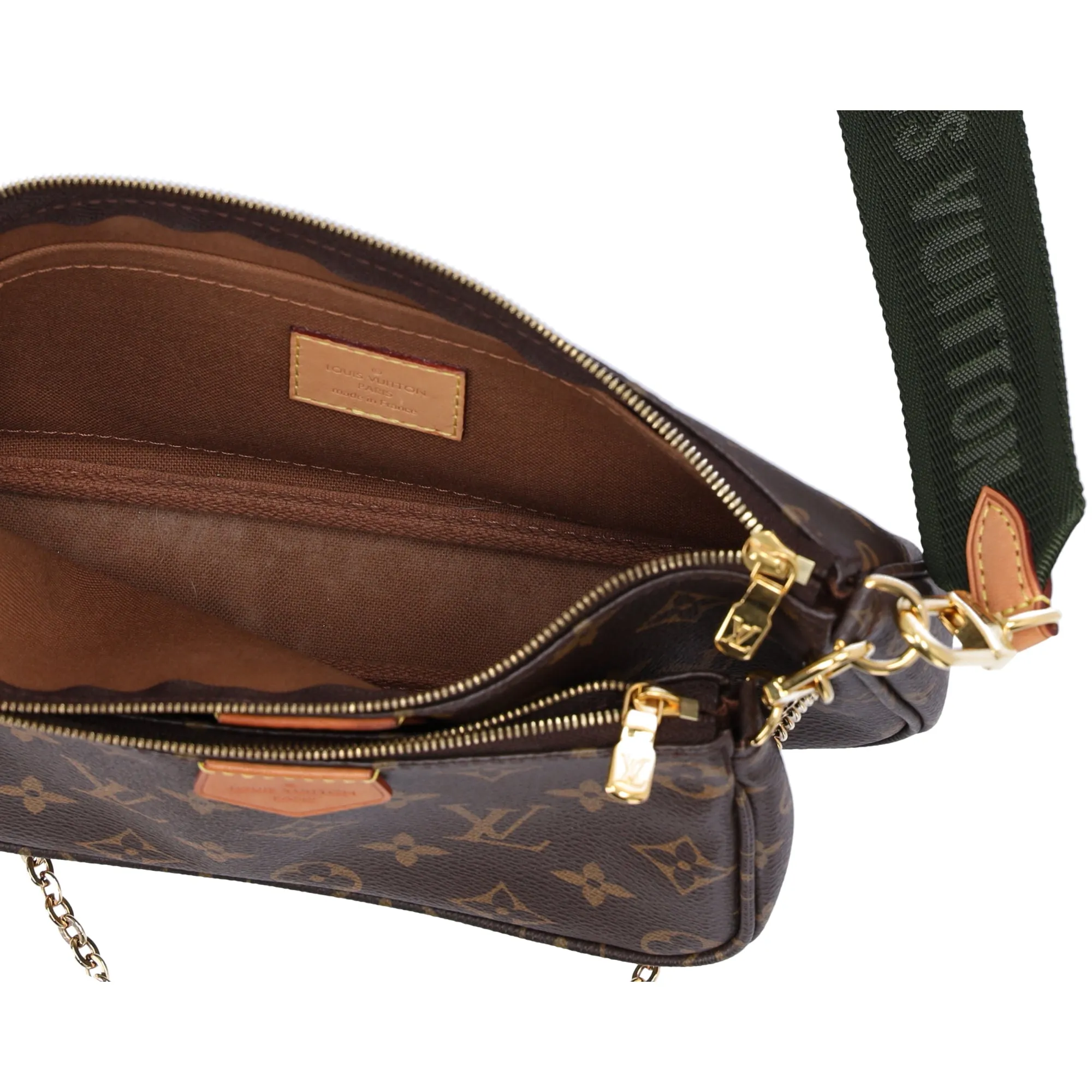 Louis Vuitton Multi Pochette Accessories Shoulder Bag Khaki Green Brown Monogram