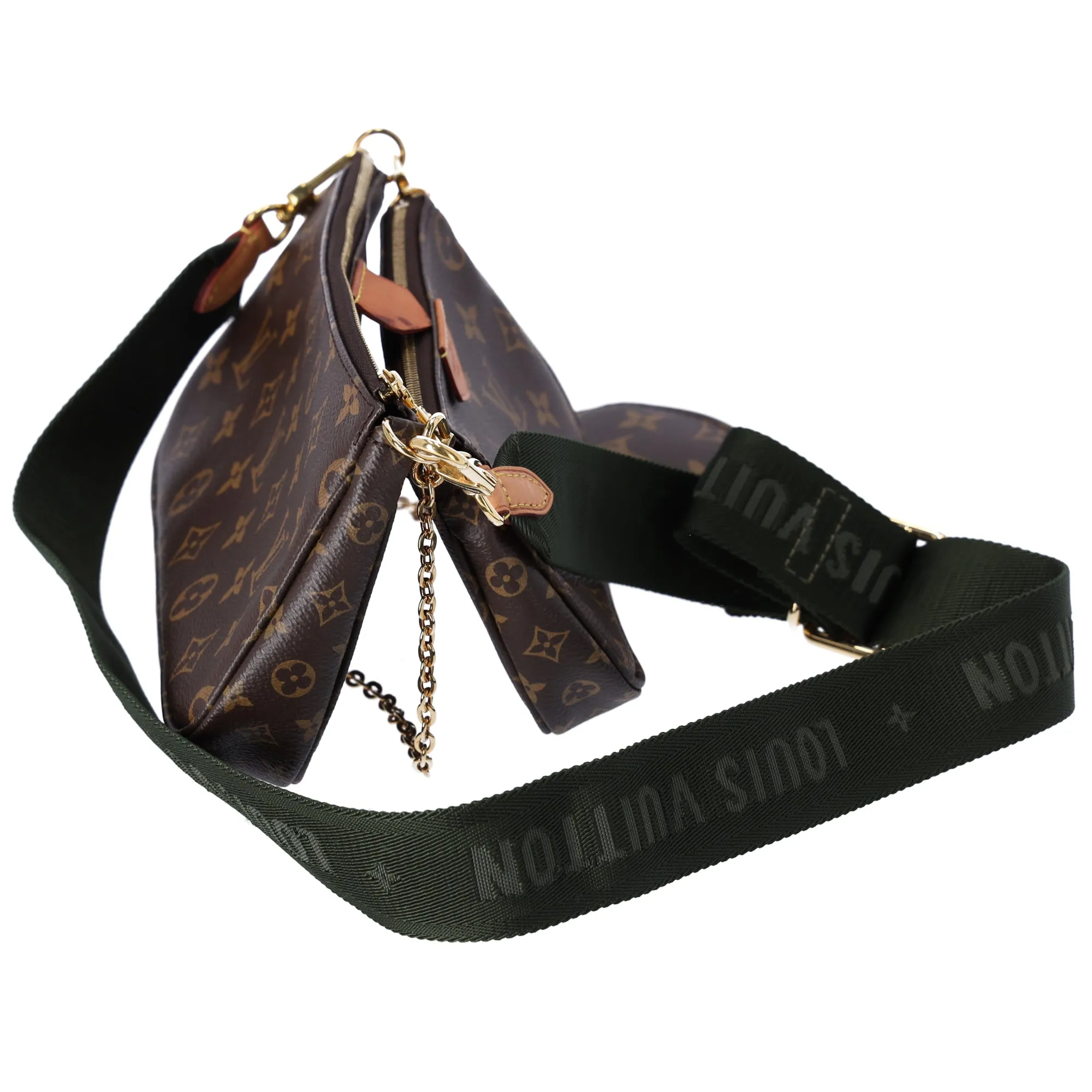 Louis Vuitton Multi Pochette Accessories Shoulder Bag Khaki Green Brown Monogram
