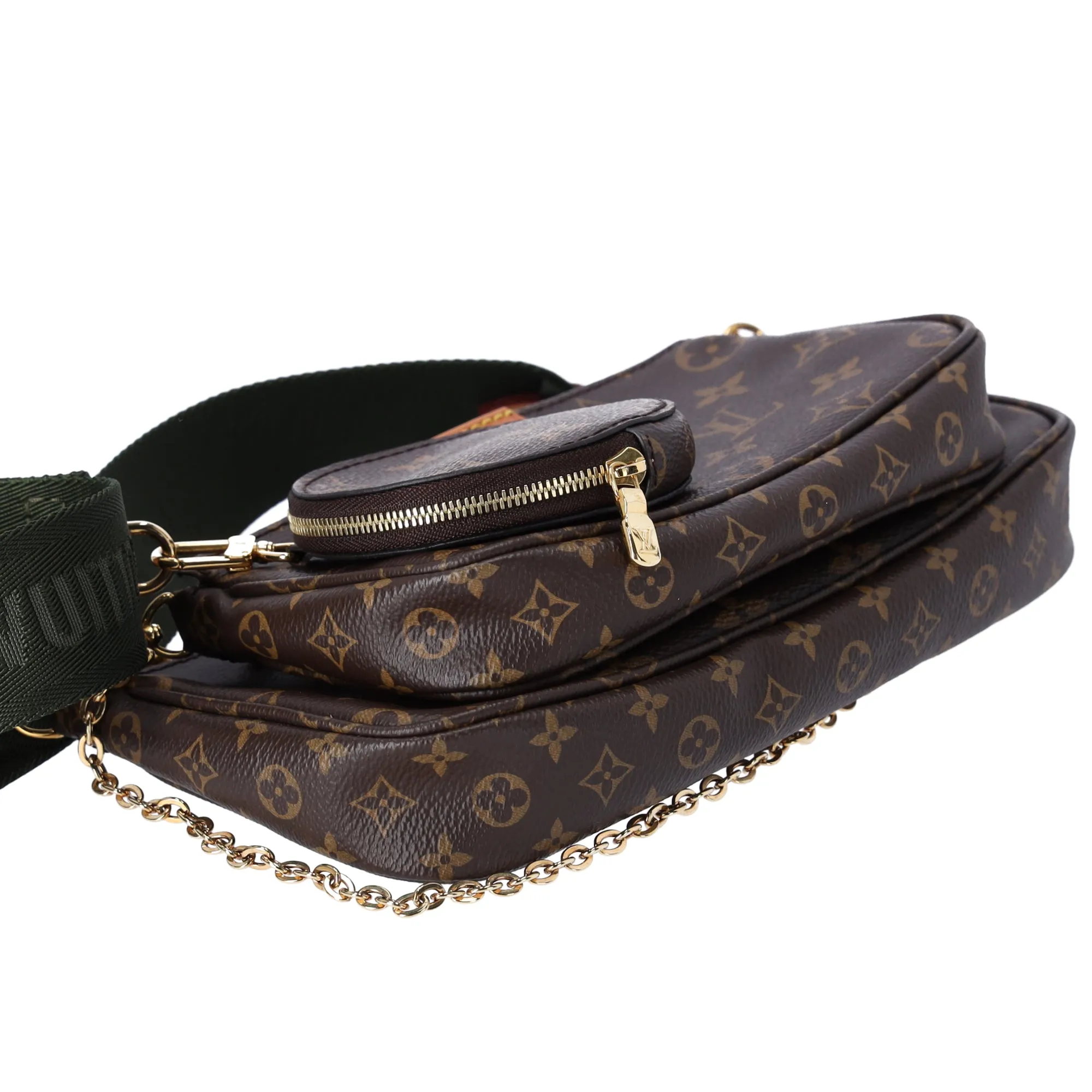 Louis Vuitton Multi Pochette Accessories Shoulder Bag Khaki Green Brown Monogram