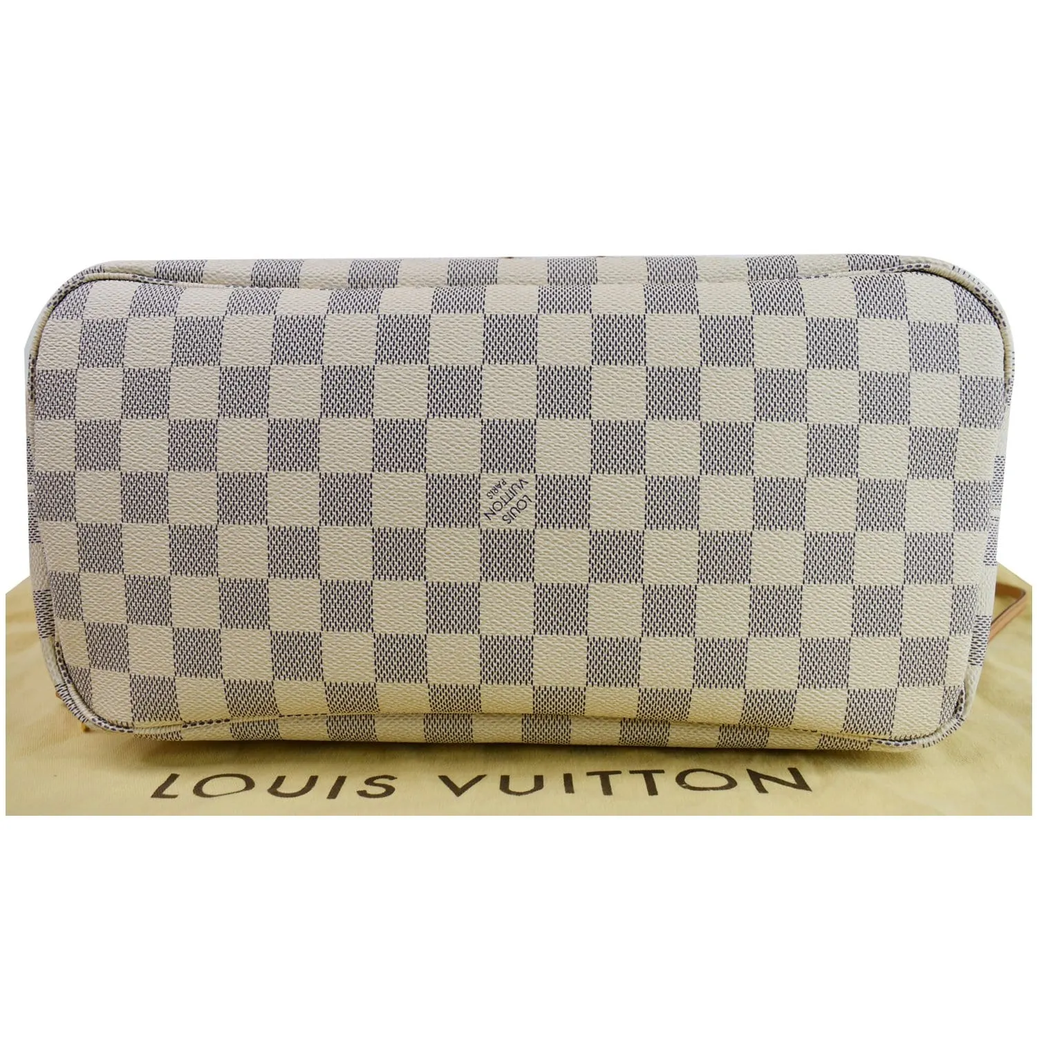 LOUIS VUITTON Neverfull MM Damier Azur Shoulder Bag White
