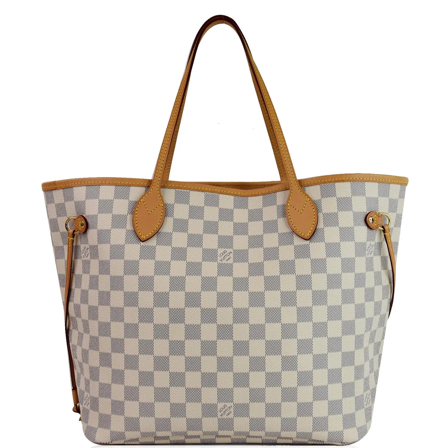 LOUIS VUITTON Neverfull MM Damier Azur Shoulder Bag White