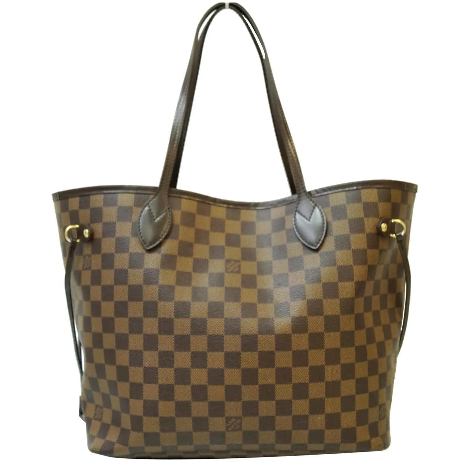 LOUIS VUITTON Neverfull MM Damier Ebene Tote Shoulder Bag Brown