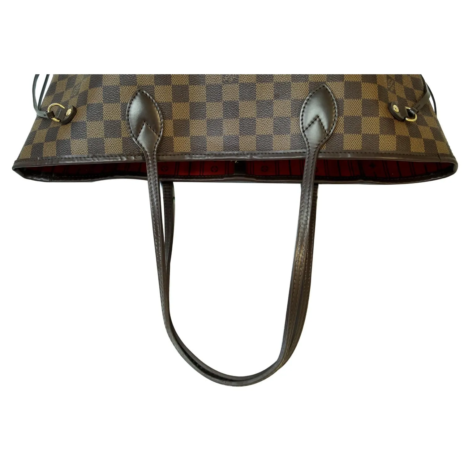 LOUIS VUITTON Neverfull MM Damier Ebene Tote Shoulder Bag Brown