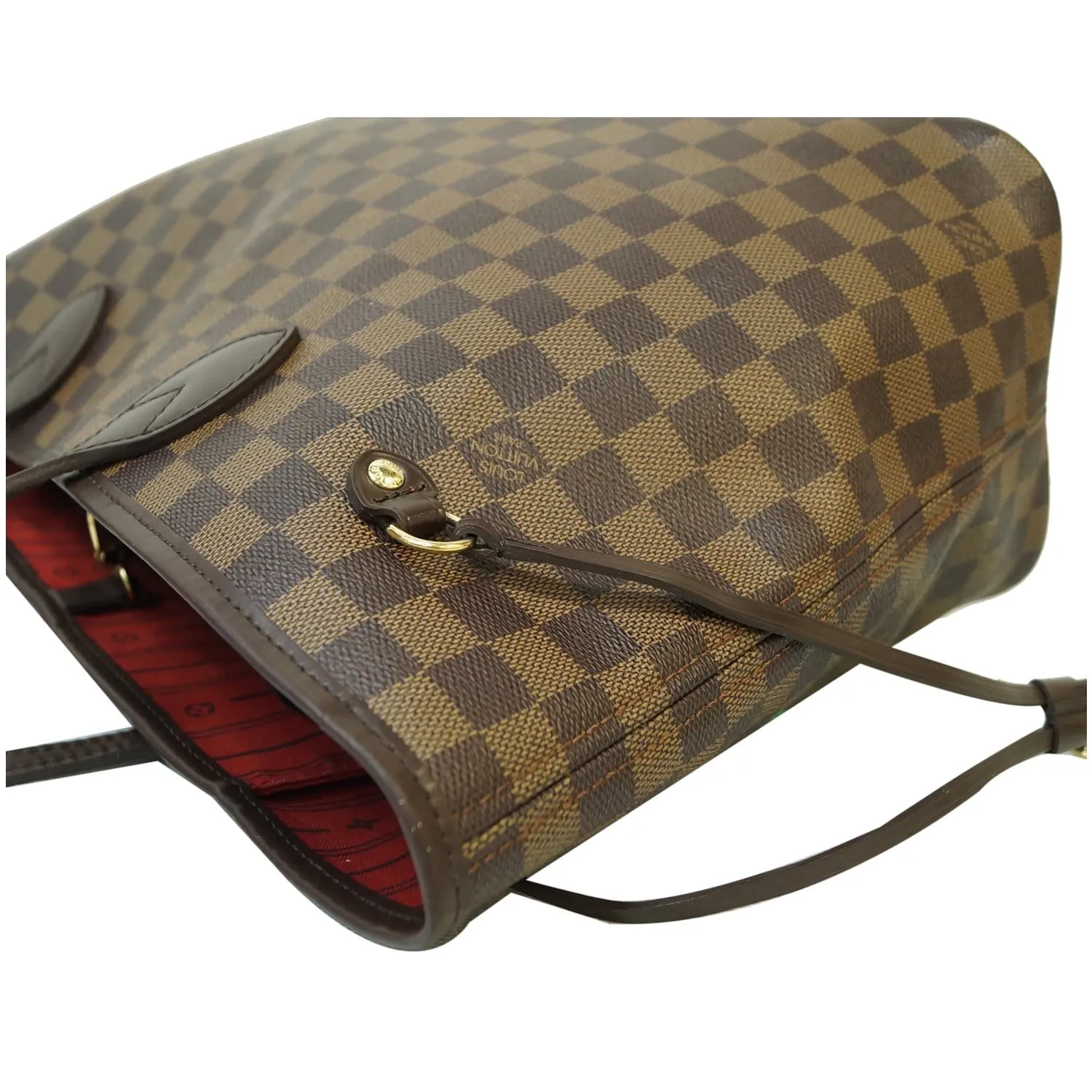 LOUIS VUITTON Neverfull MM Damier Ebene Tote Shoulder Bag Brown