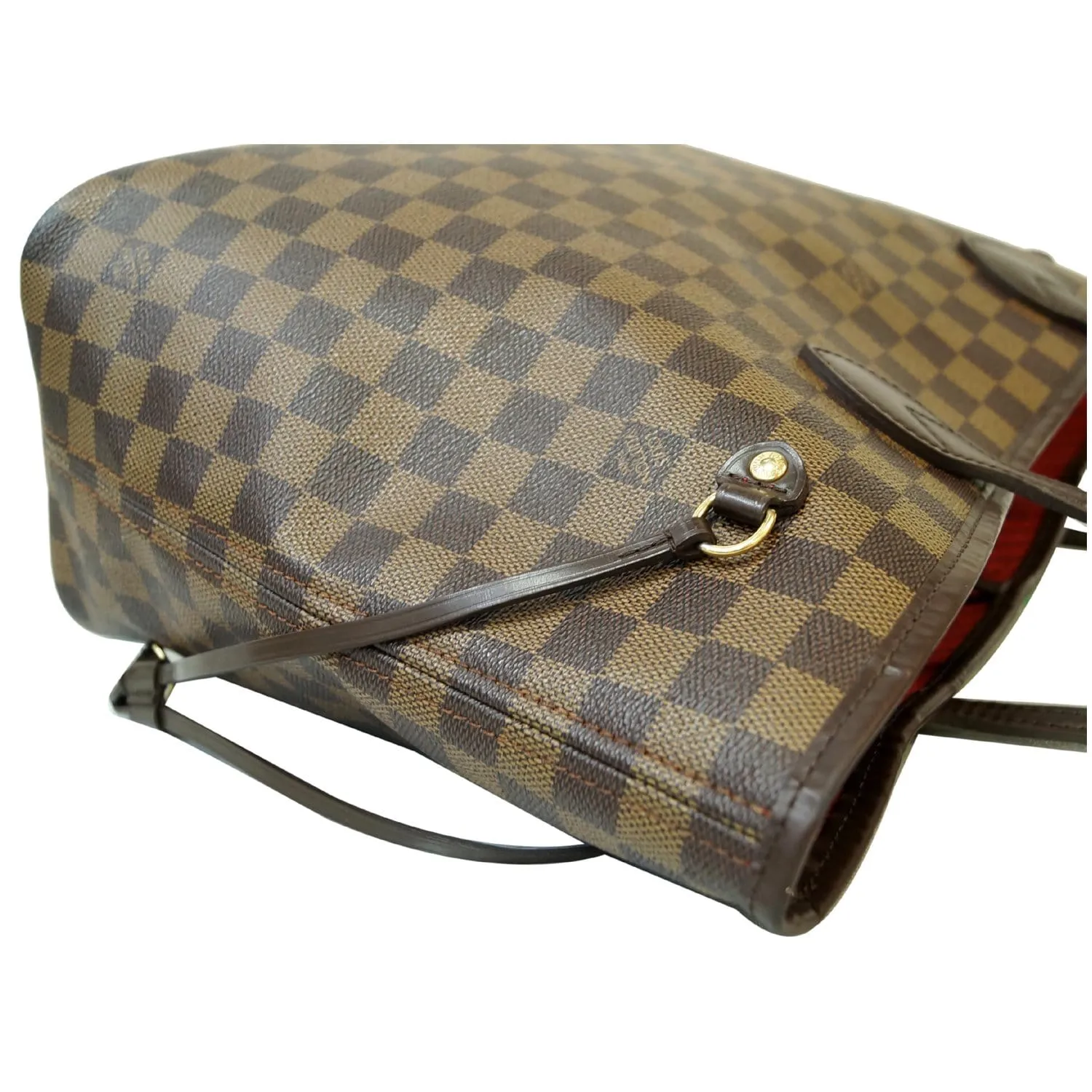 LOUIS VUITTON Neverfull MM Damier Ebene Tote Shoulder Bag Brown