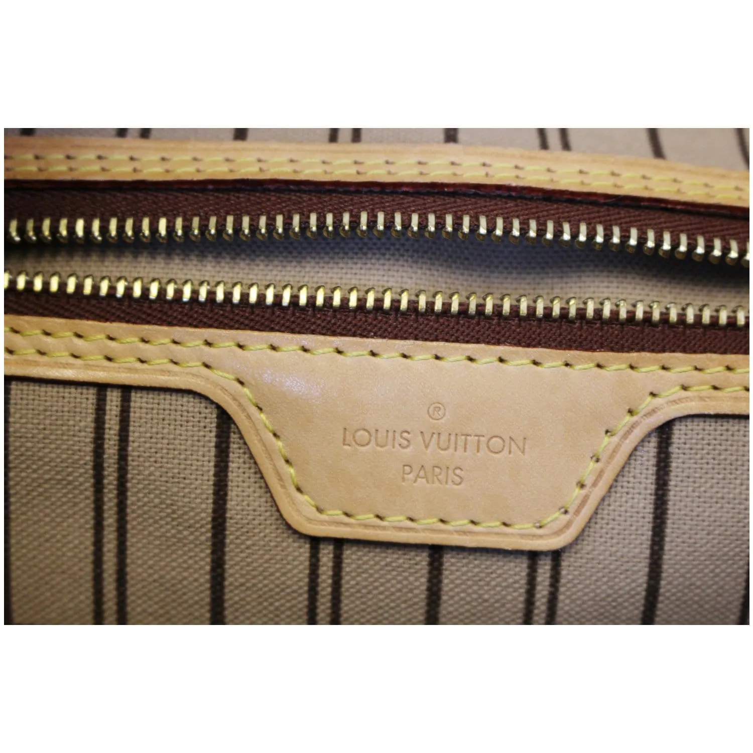 LOUIS VUITTON Neverfull MM Monogram Canvas Tote Shoulder Bag Brown