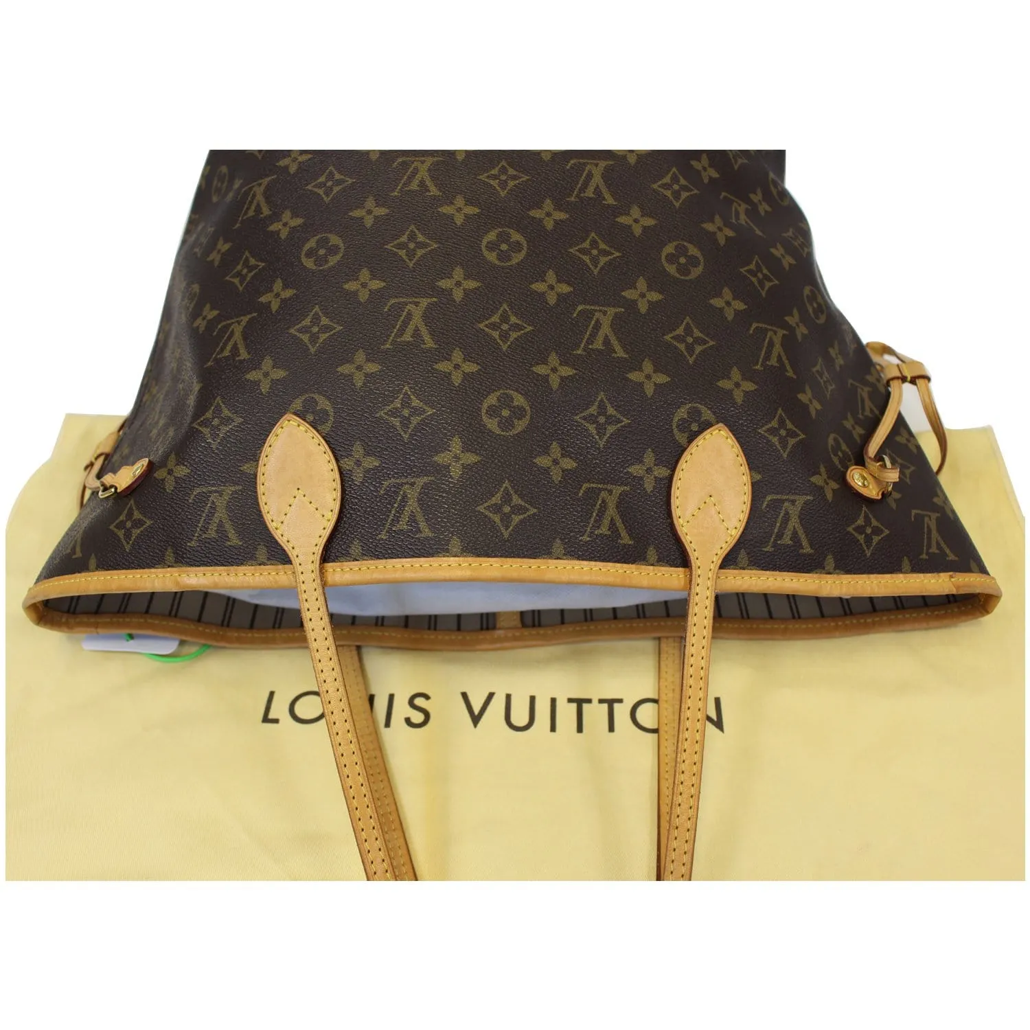LOUIS VUITTON Neverfull MM Monogram Canvas Tote Shoulder Bag Brown