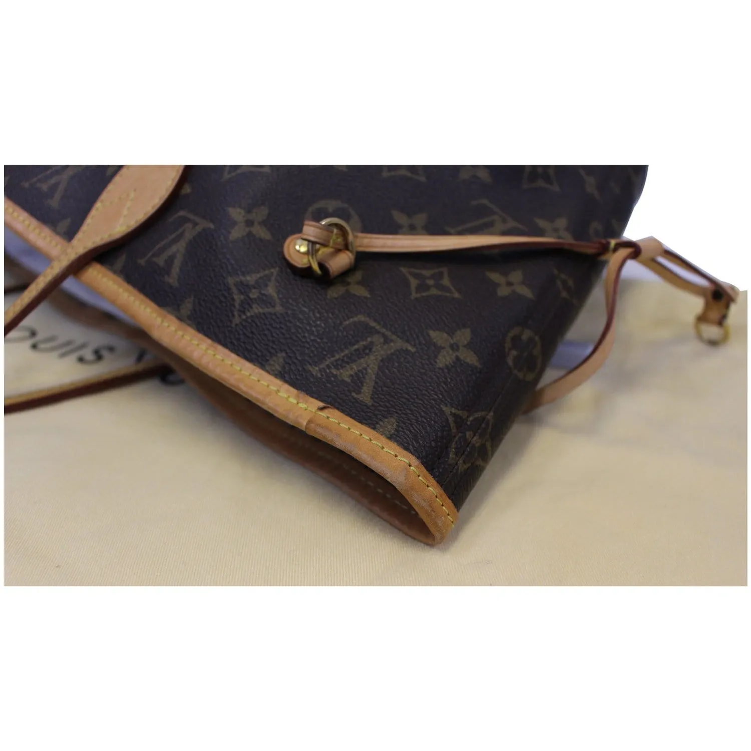 LOUIS VUITTON Neverfull MM Monogram Canvas Tote Shoulder Bag Brown