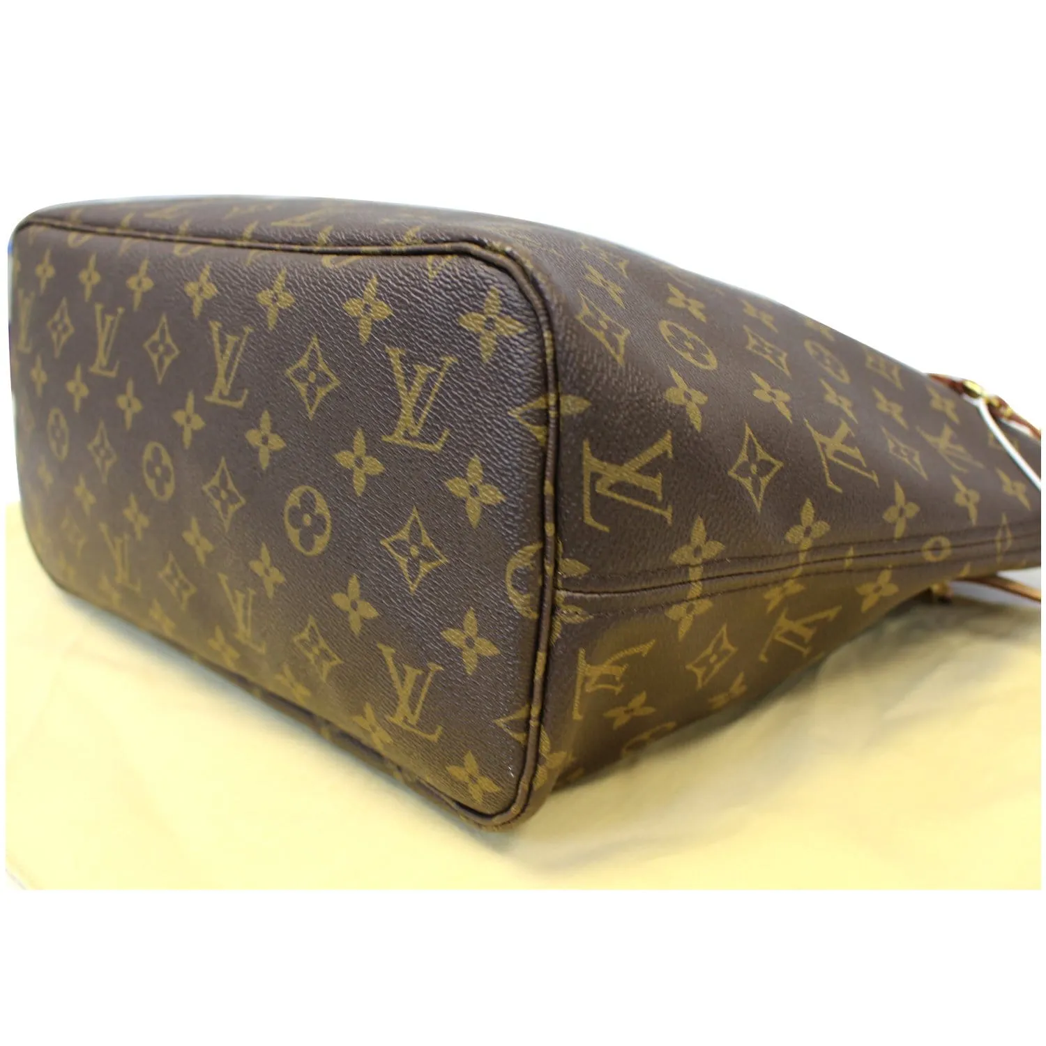 LOUIS VUITTON Neverfull MM Monogram Canvas Tote Shoulder Bag Brown