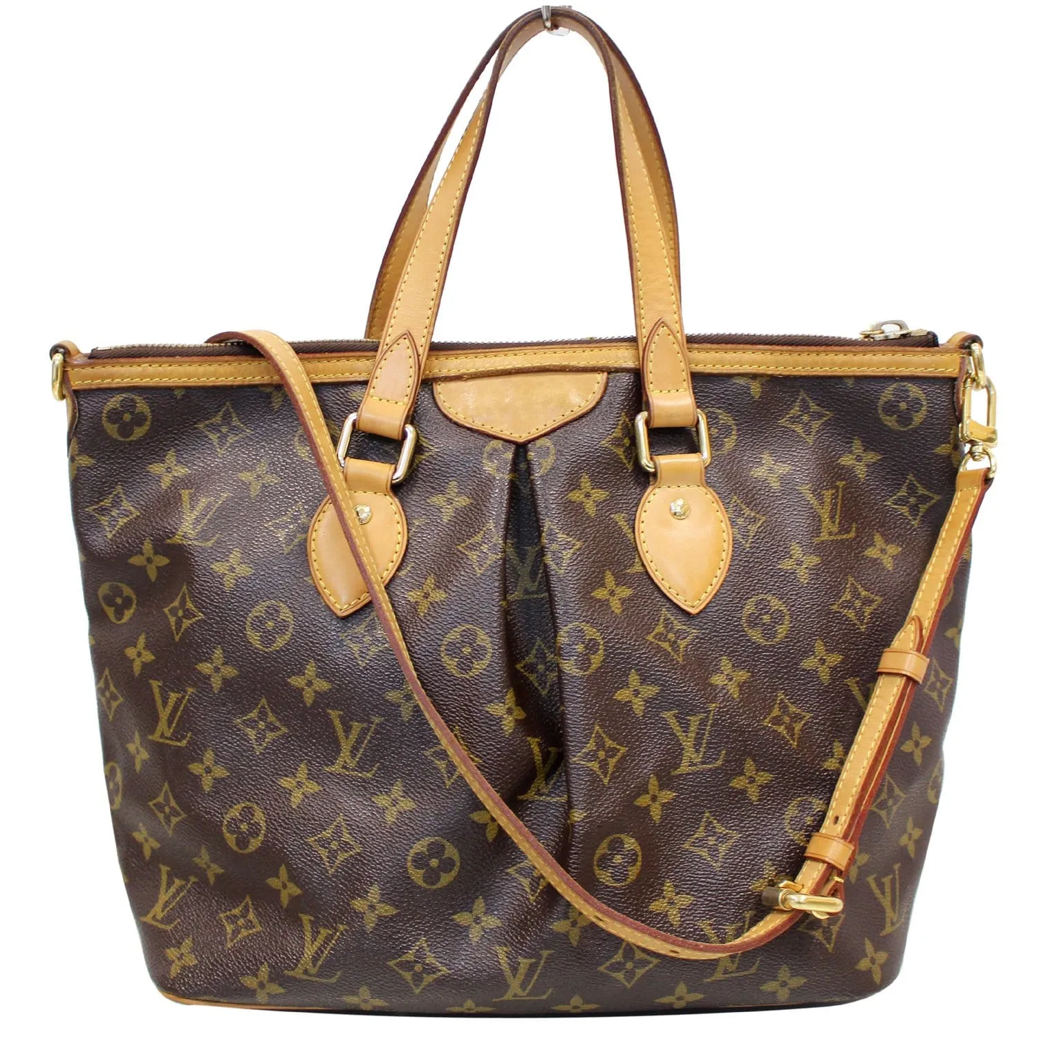 LOUIS VUITTON Palermo PM Monogram Canvas Shoulder Bag Brown