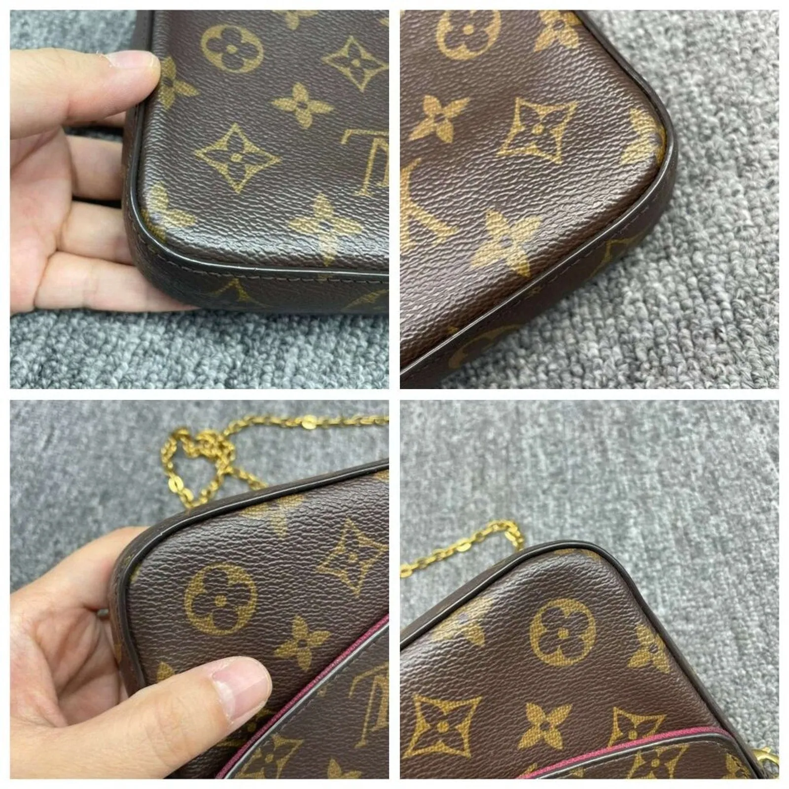 Louis Vuitton Pochette Felice W/Pouch Monogram Leather Bag