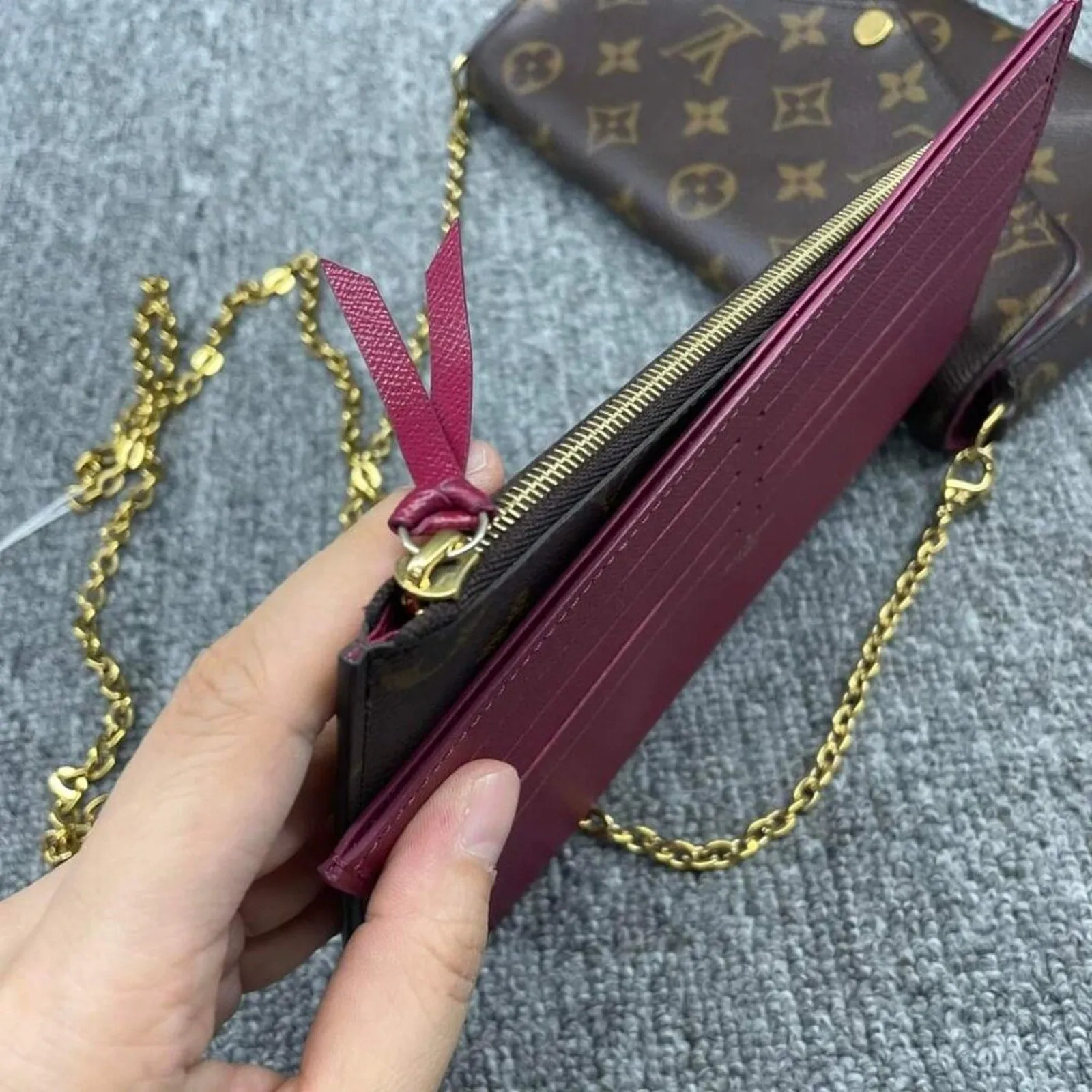 Louis Vuitton Pochette Felice W/Pouch Monogram Leather Bag